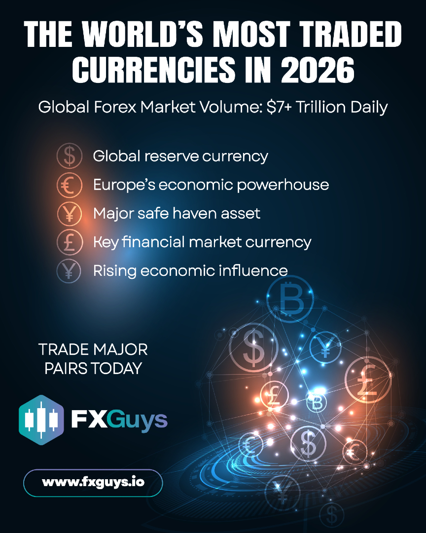 FXGuysNews's tweet image. The global forex market processes trillions of dollars daily.

But only a few currencies dominate global trading volume.

Here are the currencies shaping the forex market in 2026.

#ForexMarket #CurrencyTrading #TradingEducation #GlobalFinance