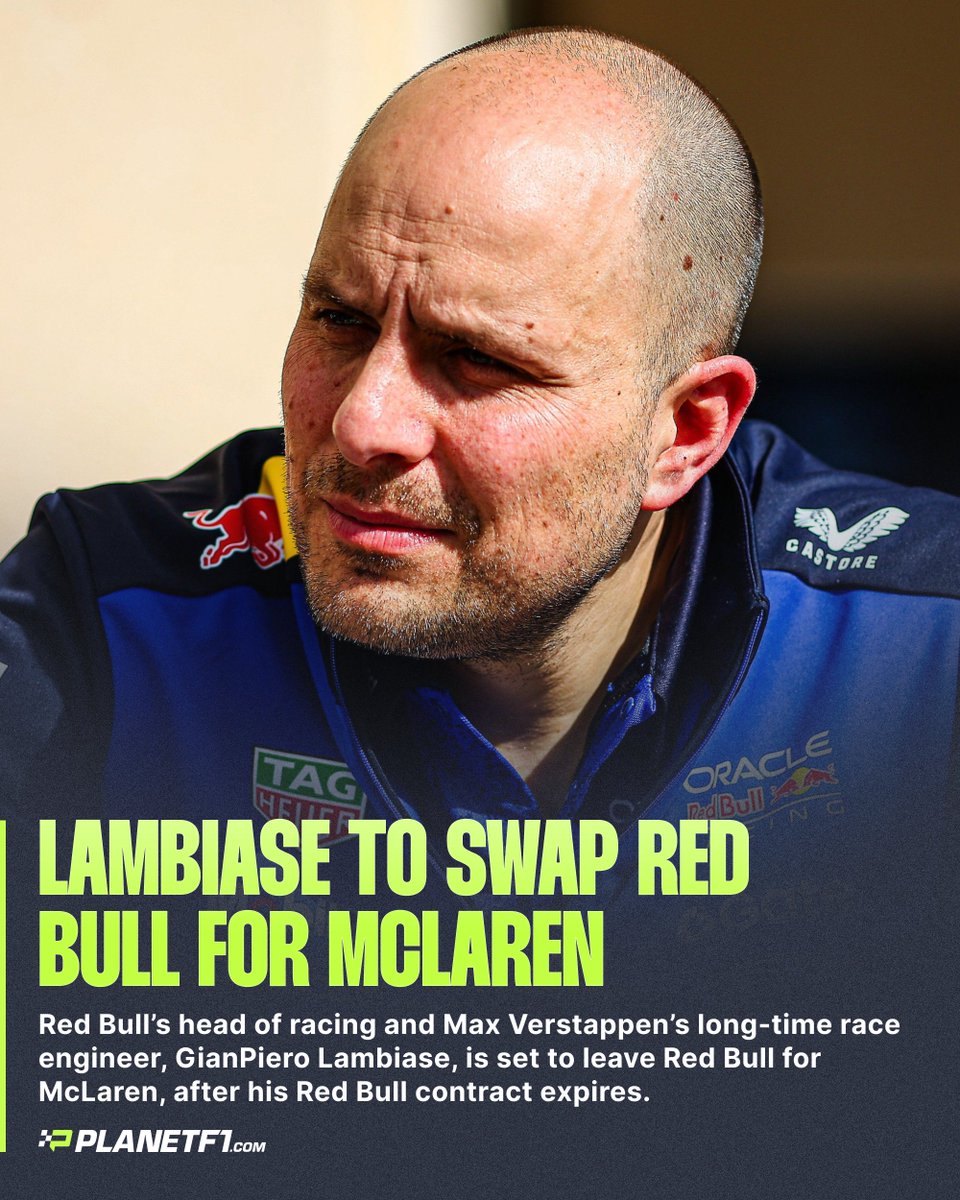 Planet_F1's tweet photo. 🚨 GianPiero Lambiase, Max Verstappen’s race engineer, is to leave Red Bull to take up a new post with McLaren. https://t.co/39ELALXJ9R