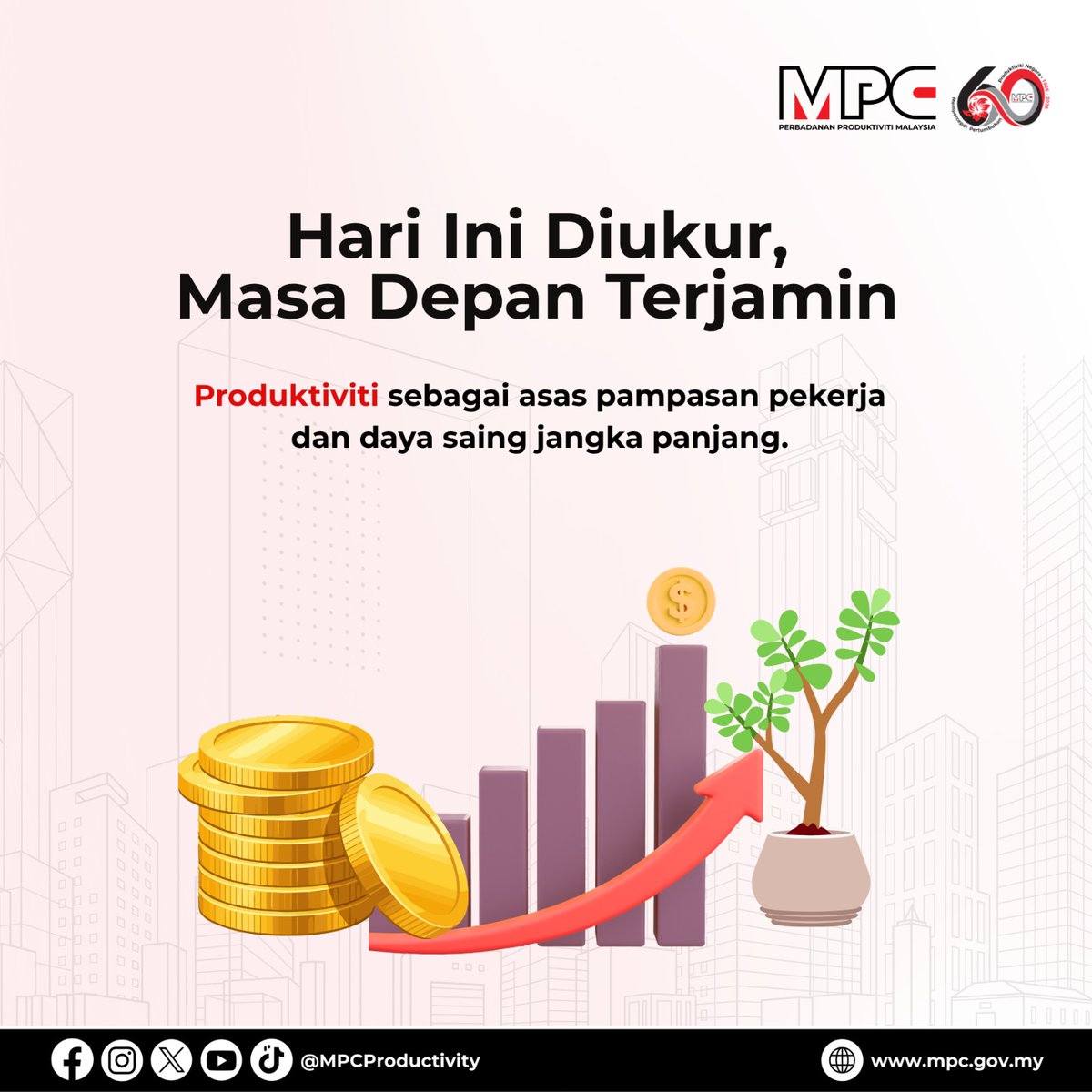 MpcProductivity's tweet photo. Ukur Hari Ini, Jamin Masa Depan.

Apabila produktiviti dijadikan asas dalam menilai prestasi, organisasi dapat memastikan pampasan pekerja diberikan secara lebih adil serta memperkukuh daya saing untuk jangka panjang.

Apa yang diukur hari ini akan menentukan keupayaan organisasi untuk terus berkembang dan kekal relevan pada masa hadapan.

@MITIMalaysia

#Produktiviti #MalaysiaProduktif #MemacuProduktivitiNegara #MPC60tahun