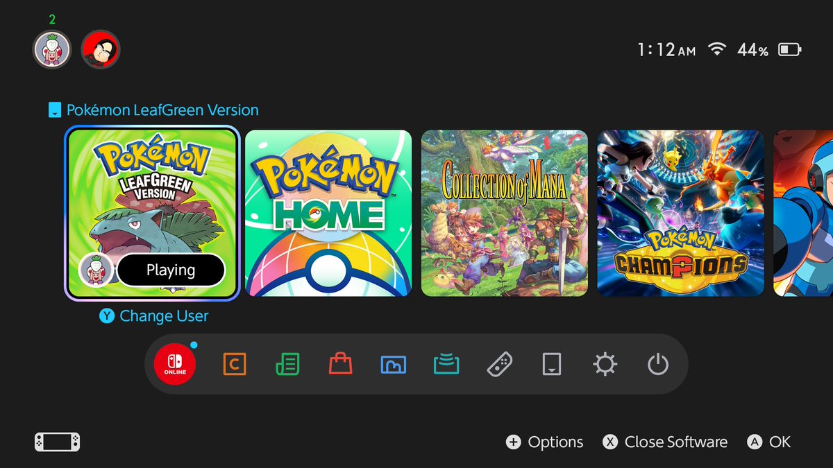WRECKtos's tweet photo. After playing a little bit of Pokemon champioms I got the craving to play Pokemon again and what better way to play good ol leafgreen #NintendoSwitch2 https://t.co/yg5zXnV9a4