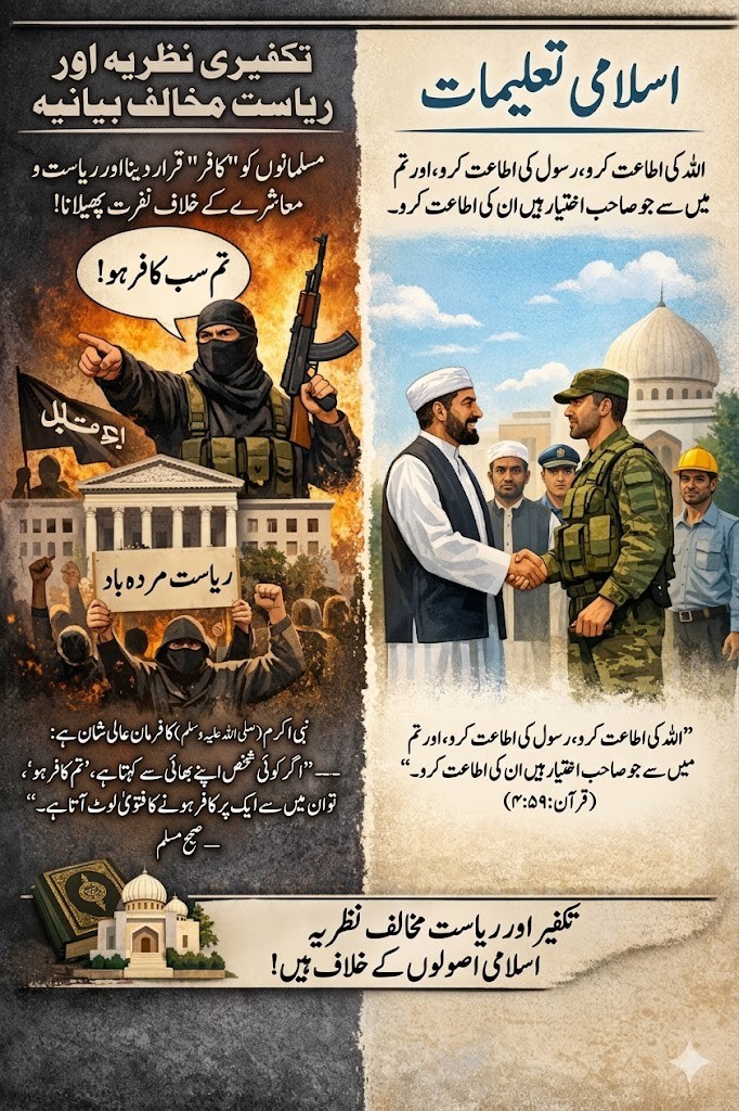 pakarmy785's tweet image. انتہا پسند عناصر جہاد کی اصل روح کو بگاڑ کر تشدد کو درست ٹھہراتے ہیں، حالانکہ قرآن ظلم سے روکتا ہے اور انسانی جان کی حرمت کو اولین مقام دیتا ہے۔ پاکستان میں اعتدال اور باشعور دینی تعلیم ہی شدت پسندی کا حل ہے۔
#IslamForPeace #StopViolence