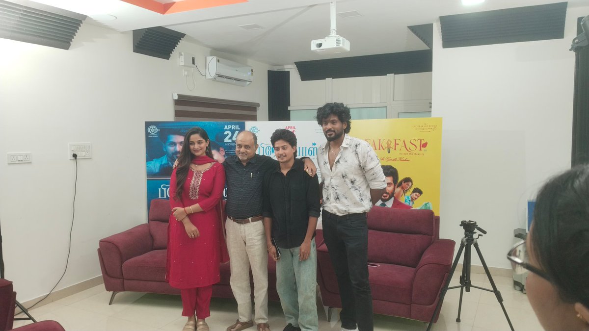 #Breakfast Promotion Begins 💓❤️‍🔥
A fresh vibe, a new story, and a lot of love on the way! 🔥

<a href="/Ar_GKrishna/">Ar Gandhi Krishna</a> 
<a href="/gvprakash/">G.V.Prakash Kumar</a> <a href="/actorraanav/">Raanav</a> <a href="/rosmin_t/">rosmin t</a>  
<a href="/KMohan1206/">Krithik Mohan</a>
#AmithaManooj
@laharimusic
<a href="/prem_kv/">prem</a> @Sureshchandraa  @abdulnassaroffl @donechannel1