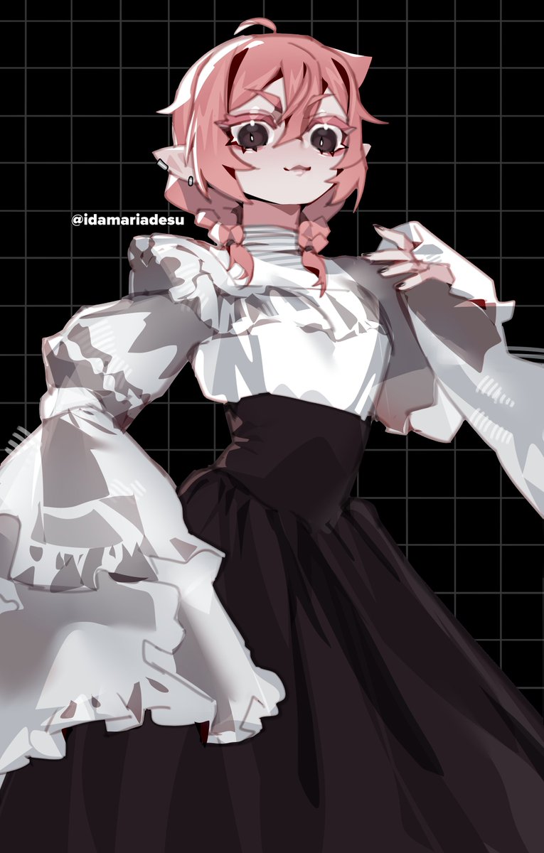 ida_ebi's tweet photo. Ebi in a fancy dress ( uwu) #oc https://t.co/u7VIiRks2C