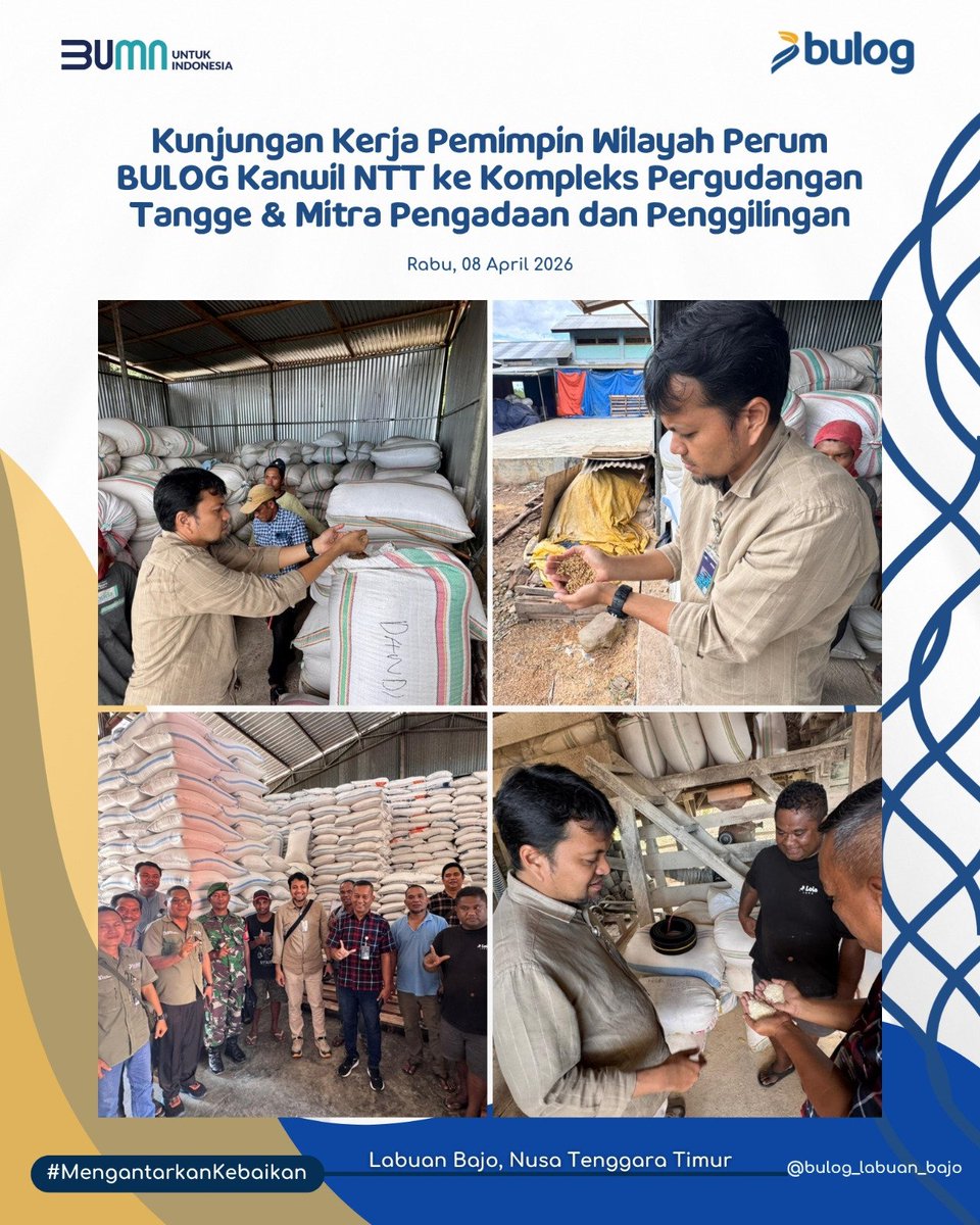 updatepanganntt's tweet photo. Kunjungan Kerja Pemimpin Wilayah Perum BULOG Kanwil NTT ke Kompleks Pergudangan Tangge &amp; Mitra Pengadaan dan Penggilingan https://t.co/4bJDhsYnWi