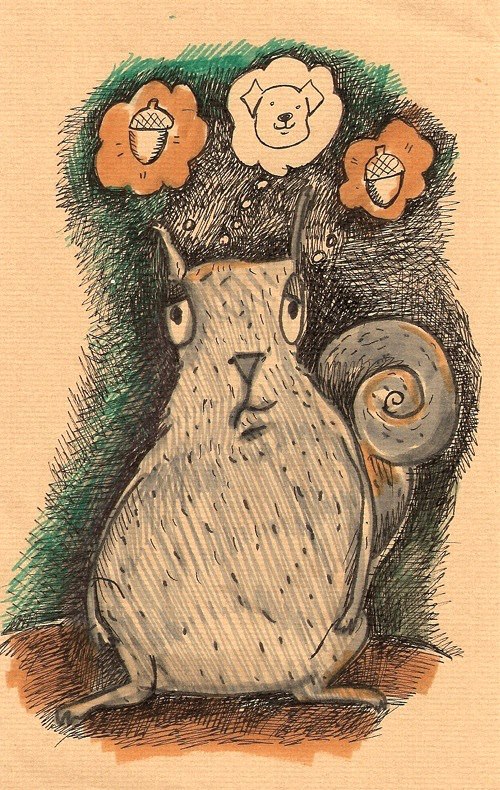 drawstuff's tweet image. Just incase  you were wondering what squirrels think about. #nuts #nancycarlsonstudios #squirrellife