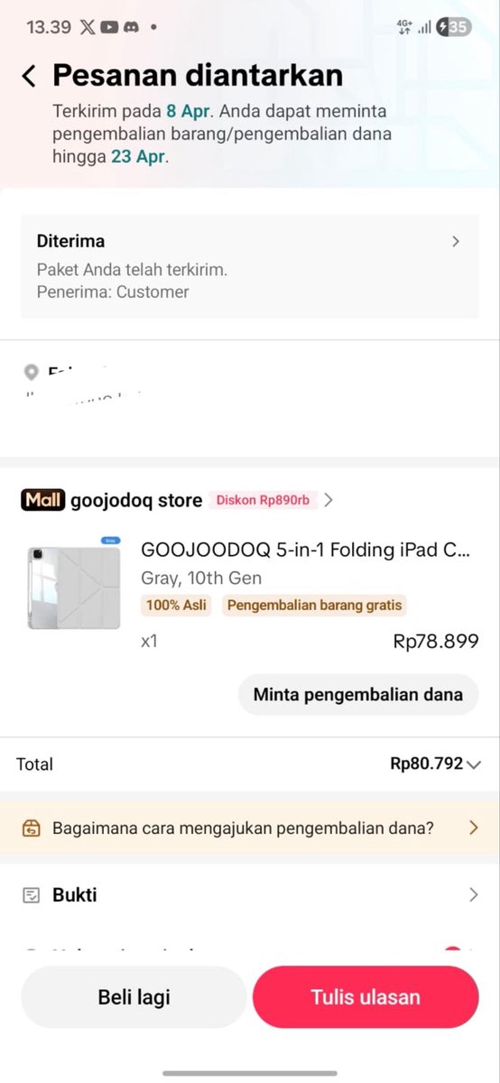 #wts case iPad for iPad Air 6/11 pro m4 2024, dijual karna salah tipe jdi bukan barang bekas karna masih baru, minat? DM aja, bisa co oren biar freeong