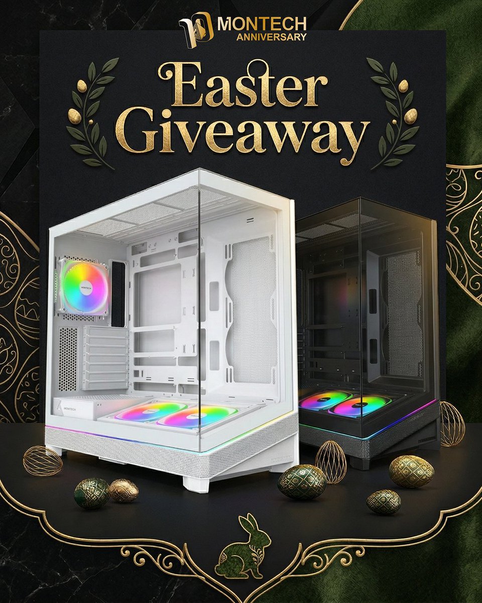 Montech_hq's tweet image. MONTECH EASTEREGG GIVEAWAY

💪Enter via Gleam: gleam.io/CTTge/easter-e…

🎁 3 winners will be randomly drawn to receive their desired MONTECH product

📅 From now through April 12, 11:59 PM (ET)
📢 Winners will be announced on April 13 (ET)

#pcgaming #gamer #gaming #DIY #MONTECH