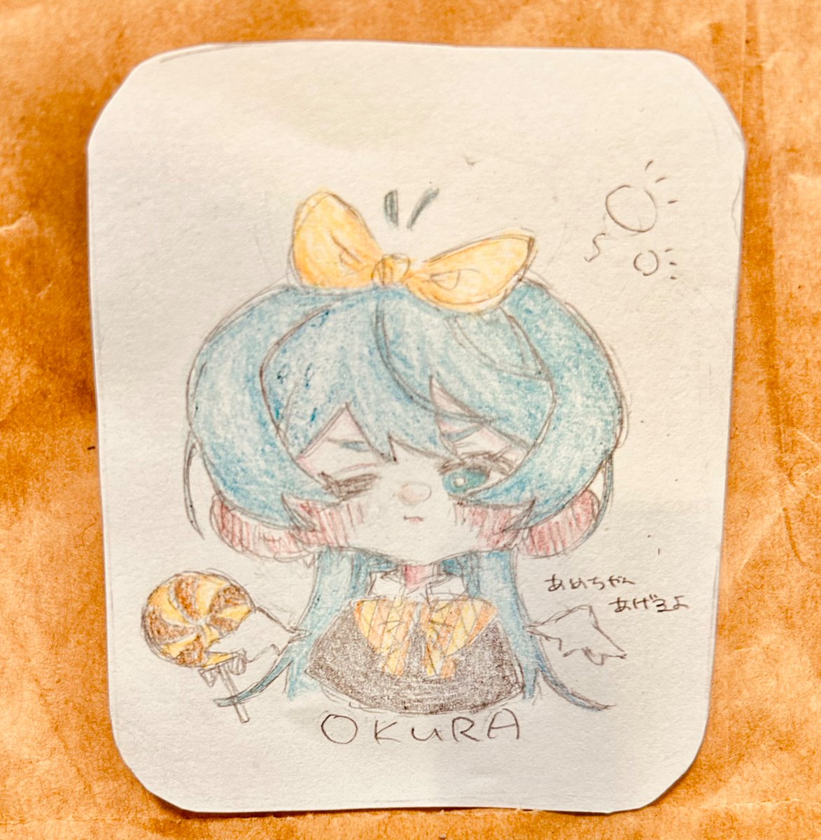 pp7137985810321's tweet photo. オクラさんのシール作った！かわいい！！！
＃秋葵高校美術部 https://t.co/3mqADPkw57