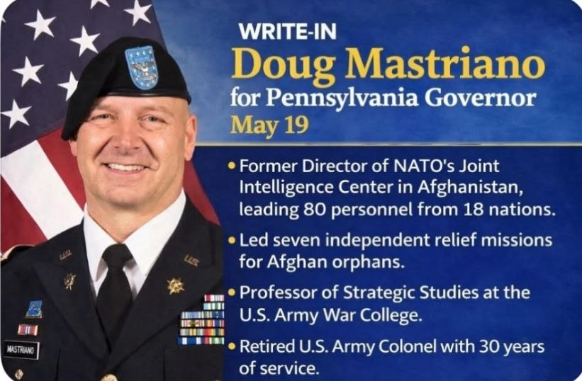 RED_IN_PA's tweet photo. #PENNSYLVANIA
Your daily reminder. Doug Mastriano. Write-in choice for May's Primary. #DOUG4GOV https://t.co/vfeHh4hHw8