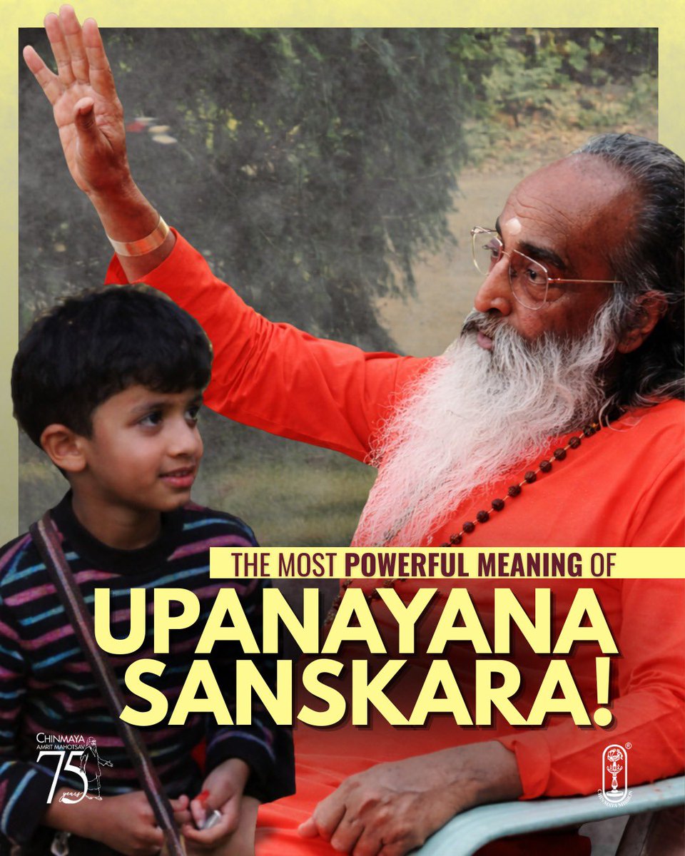 Chinmayananda's tweet photo. Meaning of Upanayana Sanskara!
#vedictradition #upanayanam #vedicmantras #hindurituals #mundan
#Janeu #sacredthread #dharma, #chinmayamission #swamiChinmayananda https://t.co/nFWRFyP42S