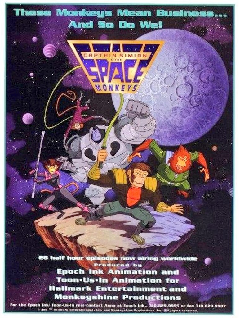 MonkeyVerseApe's tweet photo. 🐵 Throwback Thursday: Captain Simian & the Space Monkeys!

Good morning, ape crew! Buckle up for a proper 90s blast from the past - today we’re talking the wildest space-faring primate squad ever to hit Saturday morning telly: Captain Simian & the Space Monkeys!

Back in the 1960s, a plucky NASA chimp named Charlie gets launched into orbit… but his capsule goes wildly off course. Frozen in stasis for decades, he’s eventually picked up by a mysterious super-advanced alien race (they’re so advanced their name can’t even be pronounced - it’s just a thoughtful pause!). They mistake him for Earth’s dominant species, crank up his intelligence, kit him out with a shiny starship called the Primate Avenger, and give him one massive mission: save the universe from the evil Lord Nebula (a half-human, half-black-hole baddie who wants to crunch everything into a new Big Bang and start over).

Captain Simian (now going by Chuck) doesn’t fly solo. He beams up a ragtag crew of Earth primates and gets straight to banana-fuelled heroics across 26 episodes of sci-fi comedy chaos:

• Spydor - the wisecracking spider monkey thief from a New York organ grinder (voiced by Dom Irrera)  

• Shao Lin - graceful golden snub-nosed monkey martial artist who speaks in the royal “we” (Karen Maruyama)  

• Gor - gentle giant gorilla from Rwanda with super-strength but childlike innocence… until he rages and turns into the massive Gormongous (James Avery Sr. - yep, Uncle Phil from The Fresh Prince)  

• Dr. Splitz / Splitzy - the two-faced orangutan scientist/engineer with a split personality (Maurice LaMarche)  

• Plus Orbitron, the slightly glitchy robot sidekick (Jeff Bennett)

They’re up against Lord Nebula himself (voiced by none other than Michael Dorn - Worf from Star Trek) and his cyborg enforcer Rhesus 2 (Malcolm McDowell). Cue laser battles, planet-hopping, running banana gags, and plenty of Saturday-morning parody fun.

The show premiered first in the UK on 16 August 1996 (a full few weeks before the US on 7 September), part of Bohbot’s syndicated Amazin’ Adventures block. It only lasted one season, but that star-studded voice cast and bonkers premise made it a cult favourite for 90s kids who loved their cartoons with a side of space-race nostalgia.

Anyone else remember catching this on a Saturday morning, or was it just me and my bowl of Coco Pops (or maybe in another timeline it was a bowl of Tiptop's Choco Pops)? Drop your memories below - favourite crew member? Best episode? Did you have any of the Mattel action figures that could “float” in their packaging? Or was this one that slipped under the radar for you?

Let’s hear it, gang - who’s ready for a Primate Avenger reunion? 🚀🍌

#ThrowbackThursday #CaptainSimianAndTheSpaceMonkeys #90sCartoons #SpaceMonkeys #MonkeyVerse #ApeAdventures #SaturdayMorningCartoons