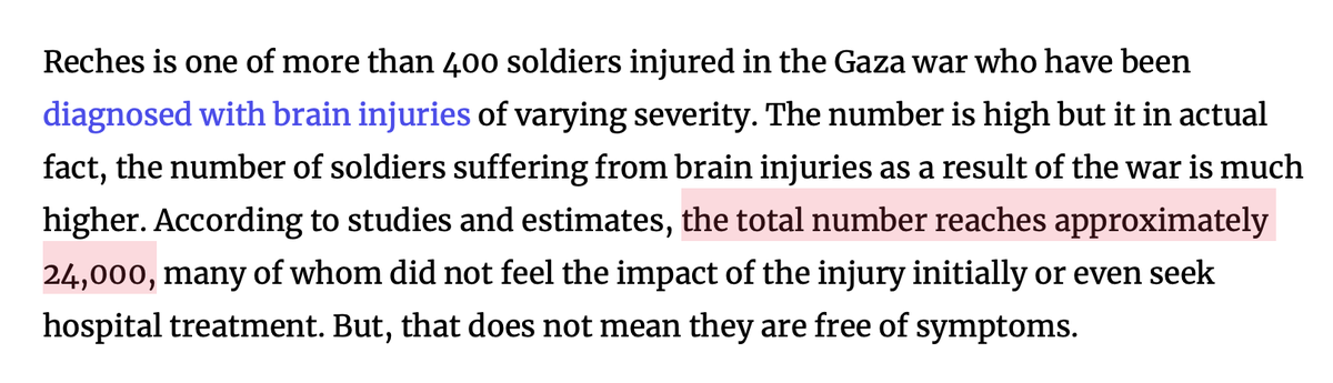 dimitrilascaris's tweet image. Israeli newspaper Haaretz reports that an estimated 24,000 Israeli terrorists have suffered brain injuries as a result of Israel's genocidal war on Gaza.

#Palestine #genocide