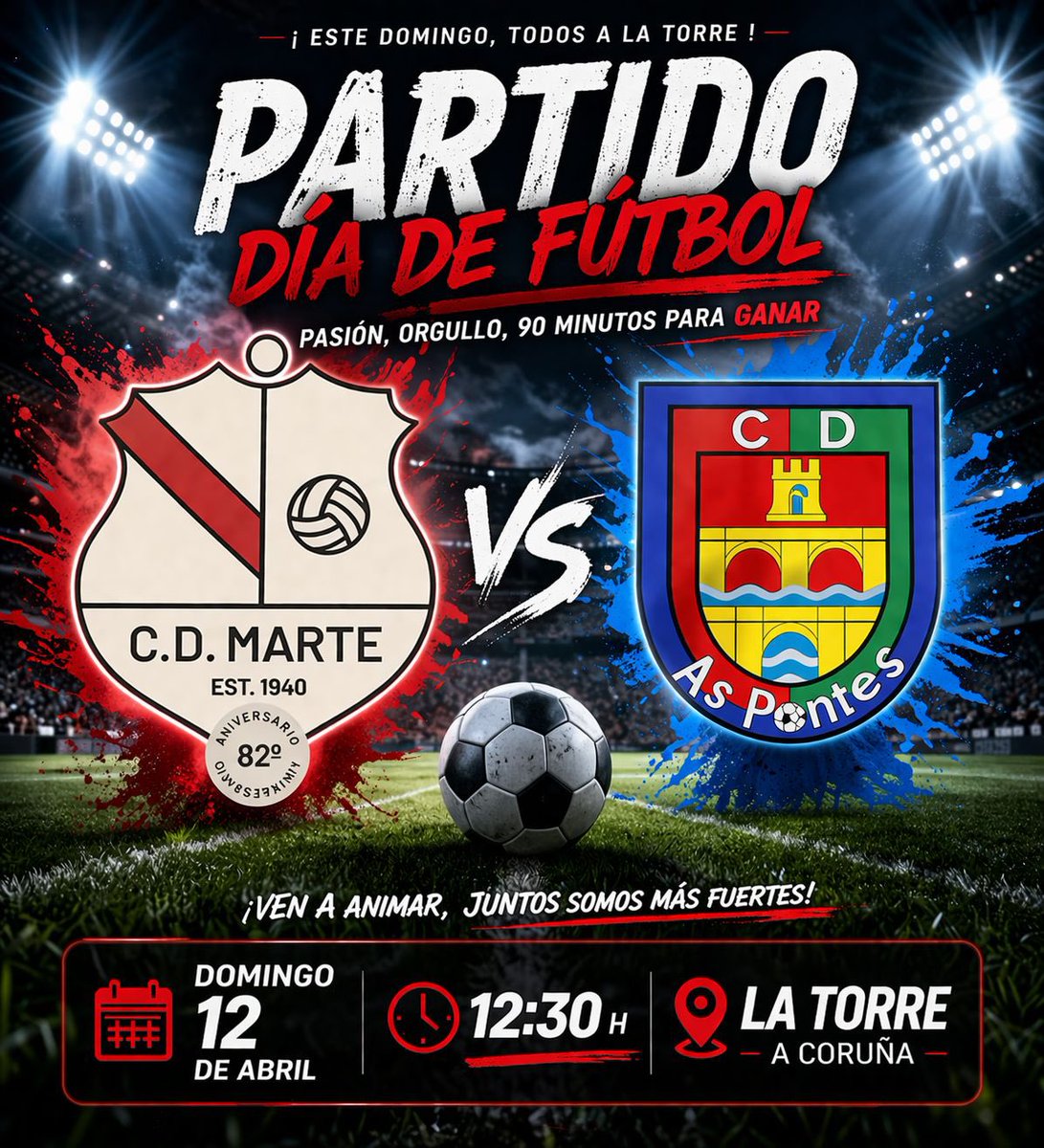 💥 Partido vital por la permanencia, os esperamos en La Torre 💥 

💪🏻Forza Marte❤️