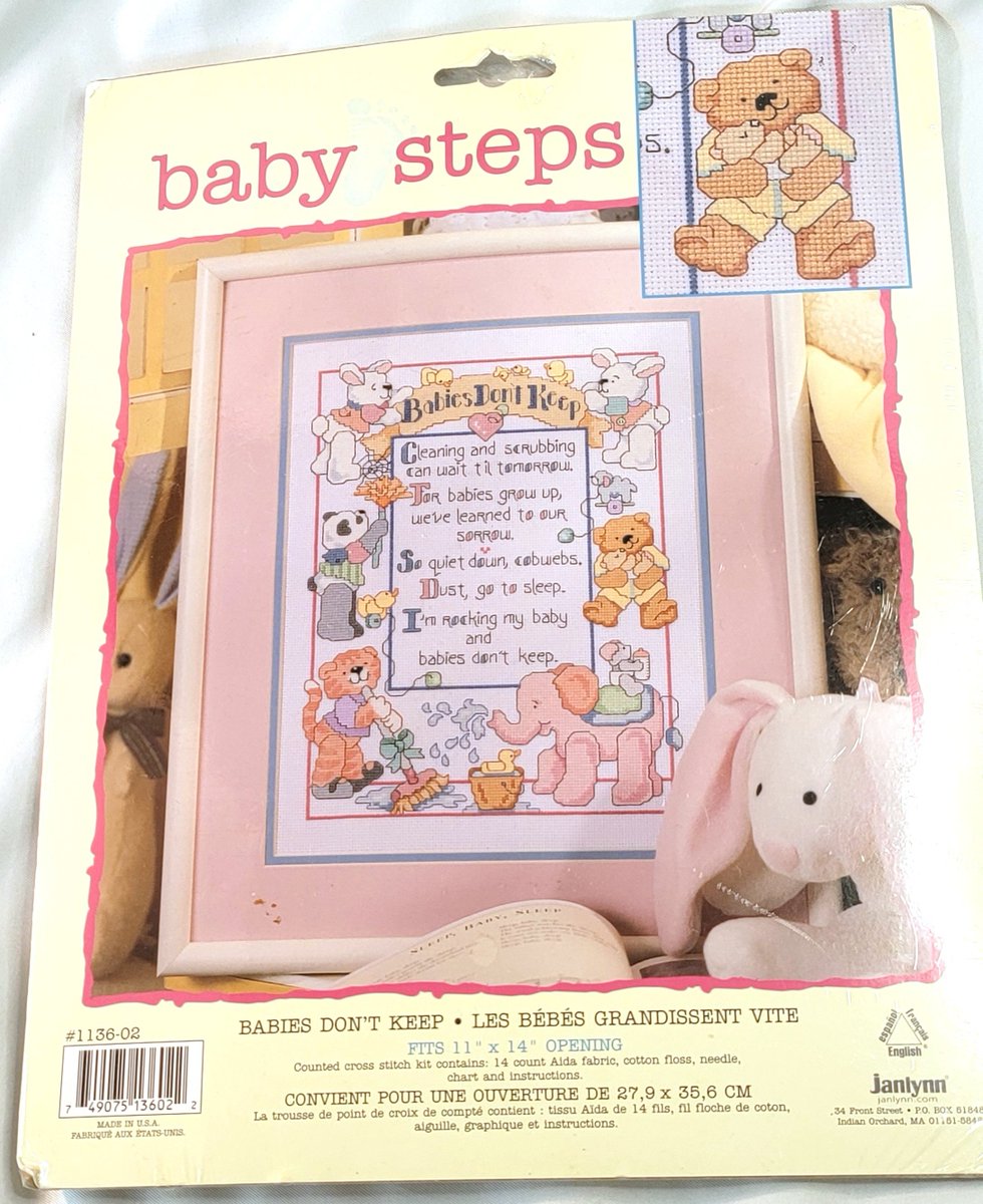 SmittyD9199's tweet image. Check out NEW Janlynn Baby Steps Babies Don't Keep Cross Stitch Kit 1136-02 Sealed NIP ebay.us/m/xfAtX5 #eBay via @eBay