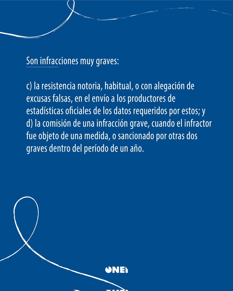 📌 La responsabilidad por estas infracciones en relación con las estadísticas oficiales es exigible a las personas naturales y jurídicas, de conformidad con el Decreto-Ley.
2/2 🧵