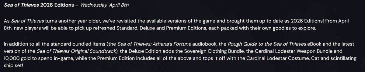 ablepirate's tweet image. When are we getting the 2026 editions? They seem to have been lost at sea #SeaOfThieves