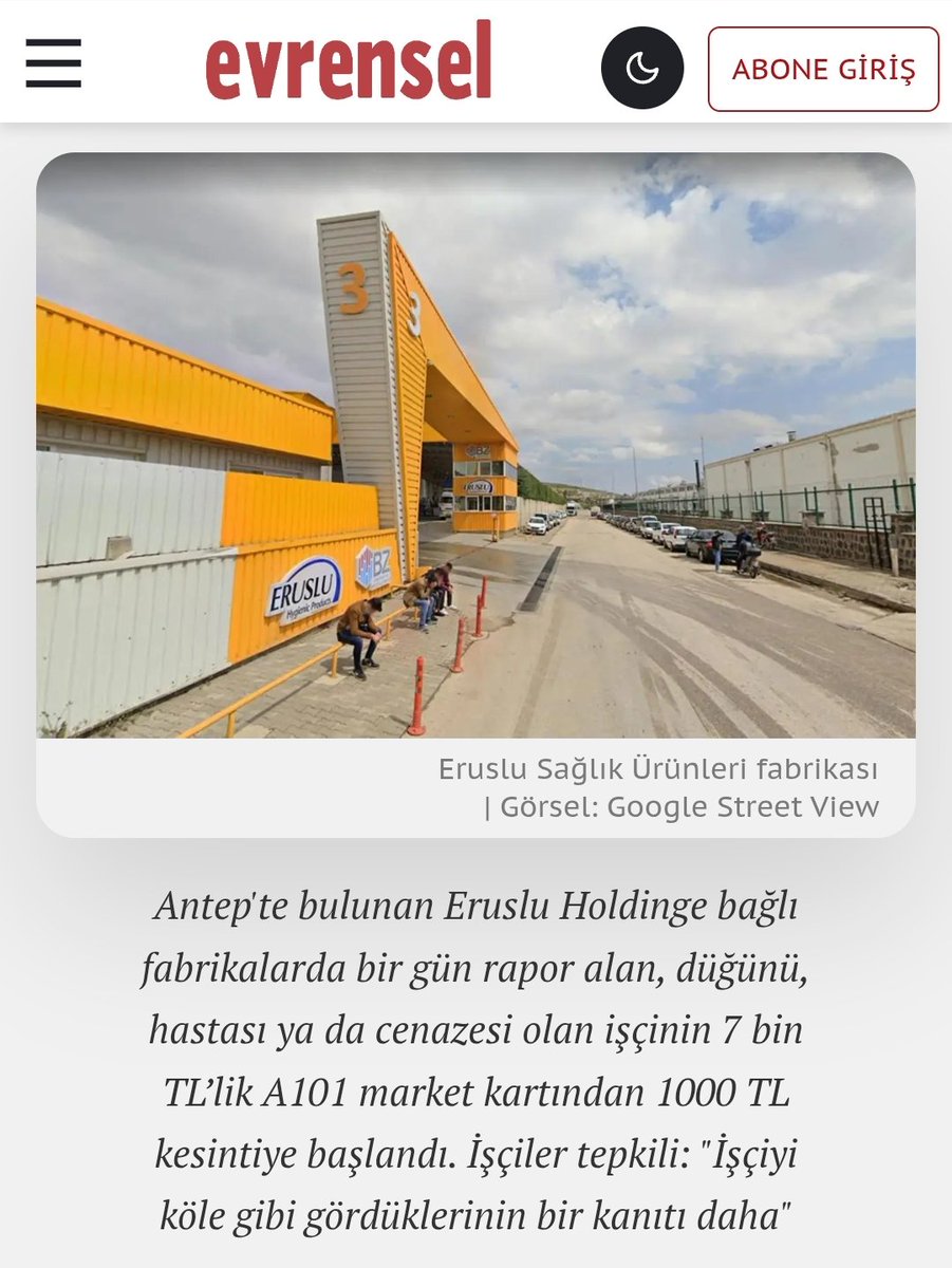 sevdakaraca's tweet photo. Sleepy ürünlerinin üretildiği Eruslu fabrikasında işçiler her gün yeni bir haksızlıkla karşı karşıya kalıyor.

Antep’te Eruslu Holding’e bağlı fabrikalarda işçiler rapor aldıkları ya da izin aldıkları için cezalandırılıyor!

Her ay verilen market kartlarından kesinti yapılıyor.

Bir gün rapor alan işçiden 1000 TL kesiliyor!

Yetmiyor, bir gün işe gelmeyen işçinin iki yevmiyesi kesiliyor!

Bu ne demek biliyor musunuz?

“Hastalanma, cenazen varsa gitme, yani insan olma!” demek.

İşçiler haklı olarak soruyor, biz de soruyoruz:

''Siz işçileri köle mi sanıyorsunuz?''

Tutanak tehdidi, bölüm değişikliği, mobbing... Bütün bunlar işçiyi susturmak için!

Bu uygulama aynı zamanda hukuksuzluktur. Rapor alan, izin alan ya da bir şekilde işe gelememiş olan işçiyi cezalandırmak, sosyal güvenlik hakkını gasp etmektir.

Çalışma ve Sosyal Güvenlik Bakanlığı’nı göreve çağırıyoruz:

Eruslu’daki bu kaçıncı hak gaspı? 

İşçiler yalnız değil. Bütün Eruslu işçilerini de bu hak gasplarına karşı birlikte mücadele etmeye çağırıyoruz.

Bize ulaşın!

https://t.co/OLzDG6qU5Y