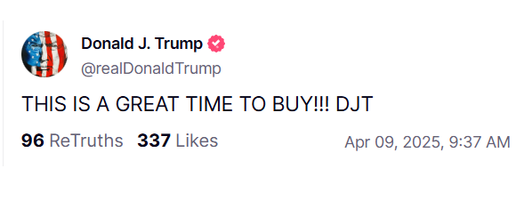 LuxAlgo's tweet image. Throwback to exactly 1 year ago when Trump told everyone to buy before one of the best days in market history