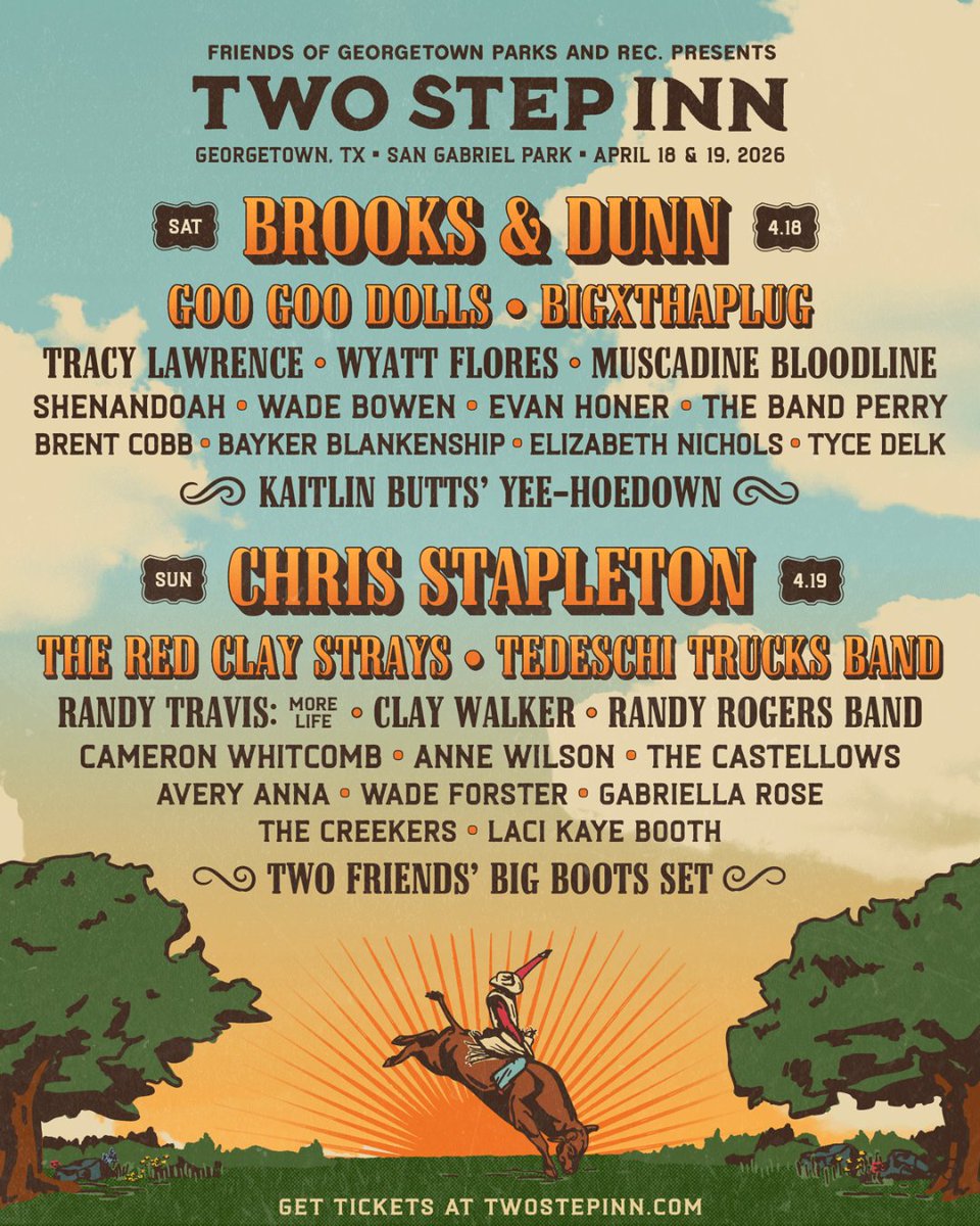 NPBCompaniesInc's tweet photo. The Two Step Inn Festival is back in Georgetown, TX, on April 18th &amp; 19th! 

This year’s lineup is stacked, with the best in country, rock, and southern flavor to Texas.

Festival details &amp; tickets:

https://t.co/0jBty5gp6p

#TwoStepInn #TeamNPB #FestivalSecurity https://t.co/b3js9w0SgN
