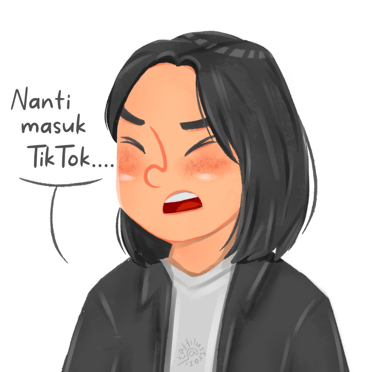 taffilustrasi's tweet photo. tau nggak fre? dulu pas nonton event ini, aku belum kenal kamu lho. bagiku, kamu cuma mbak-mbak biasa aja yang nggak ngaruh buat hidupku.

nggak nyangka, tiga tahun berlalu, kamu udah bikin hidupku sangat berwarna. makasih banyak yak.

fanart edisi tetiba kangen @Freya_JKT48 https://t.co/MvgbmrEVei