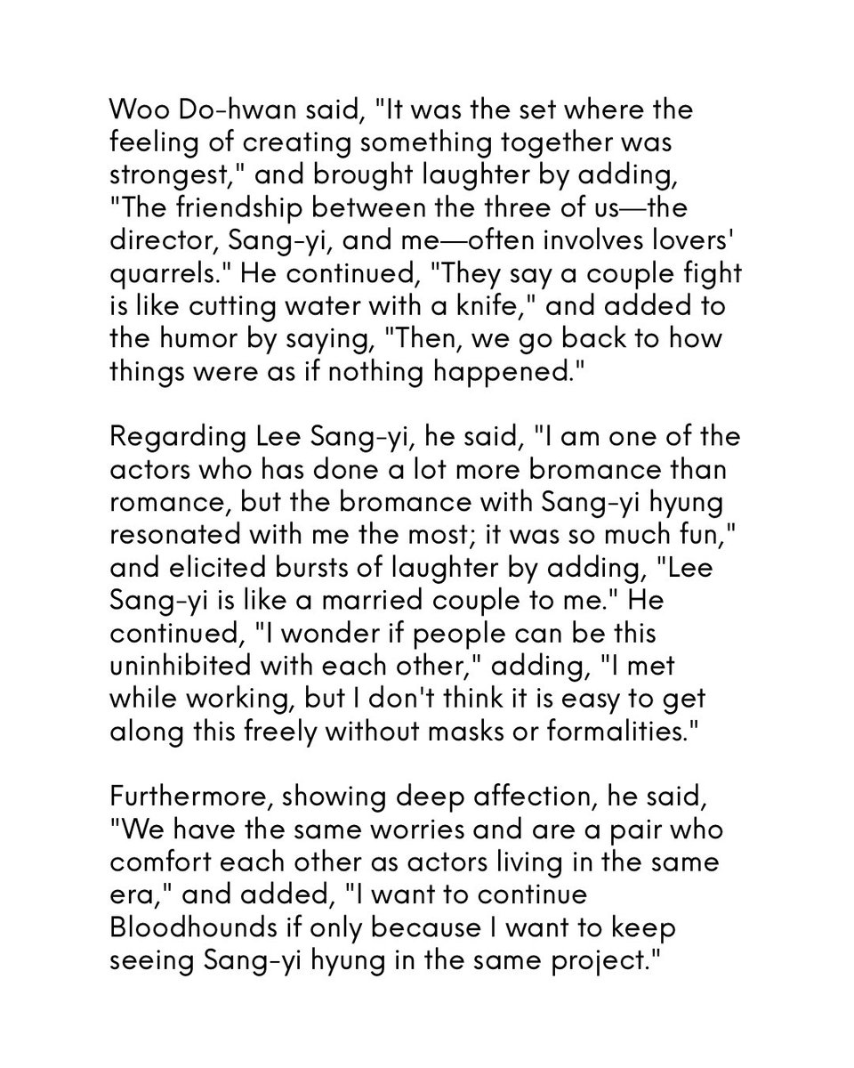 thehwanderland's tweet image. "#Bloodhounds2" Woo Do-hwan: Lee Sang-yi and his wife... I want to keep seeing them in 'Hounds'

🔗m.entertain.naver.com/home/article/4…

#Bloodhounds2 #사냥개들2
#WooDoHwan #우도환