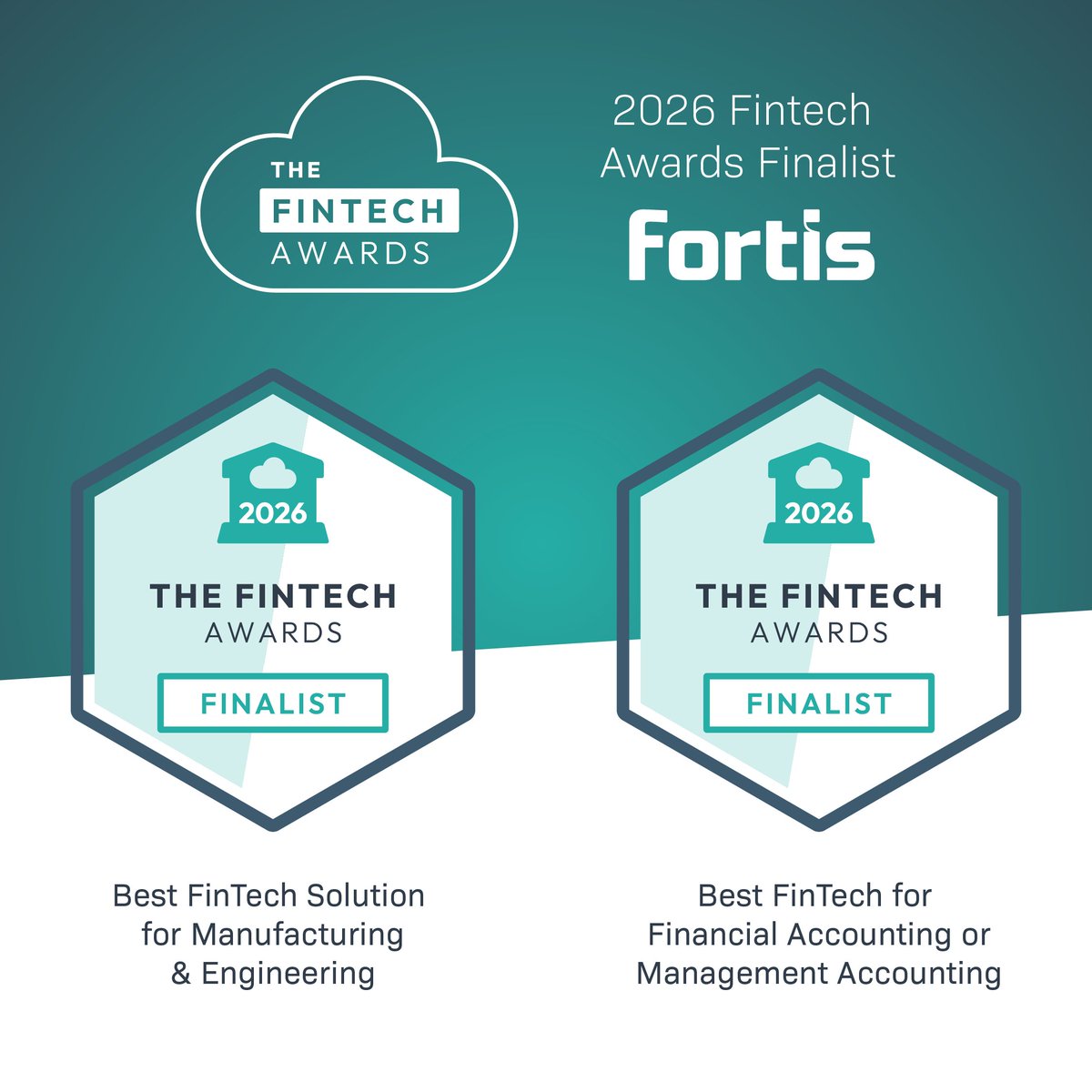 FortisPay's tweet photo. We’re proud to share that Fortis has been named a finalist in the 2026 FinTech Awards, presented by The Cloud Awards.
 
Thank you to our customers and partners who trust Fortis to power their payments.
 
View the full finalist list: https://t.co/uPZiqIpmeX
 
#CloudAwards https://t.co/wZ0hkH8YVl