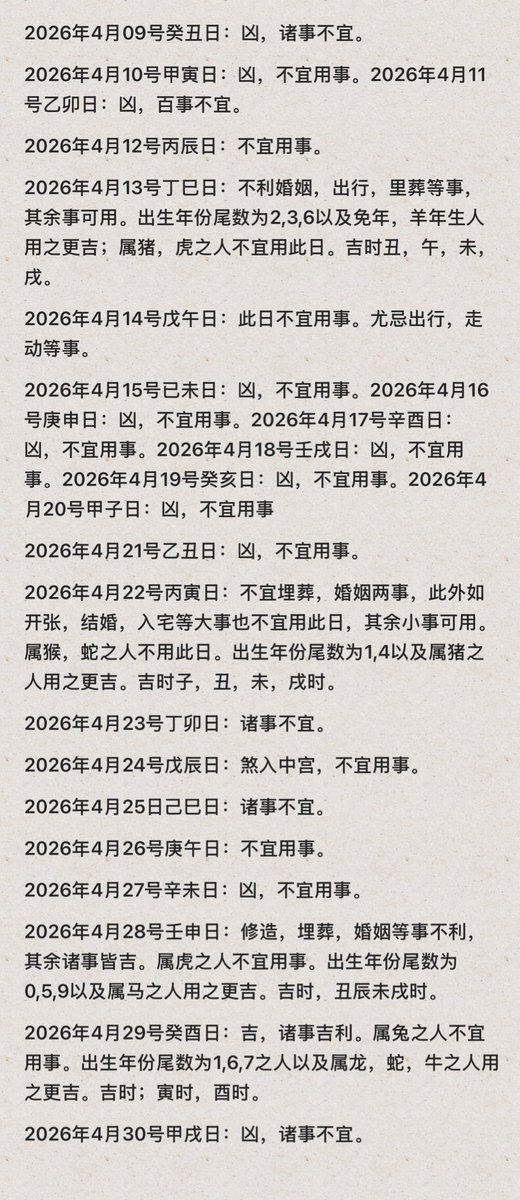 Coronalike's tweet photo. 四月晴雨表
如果有开业，签���同或者婚丧嫁娶之类的大事需要选吉日可以用来做参考。
祝大家向禄为马，富贵吉祥！ https://t.co/c6MVM930yv