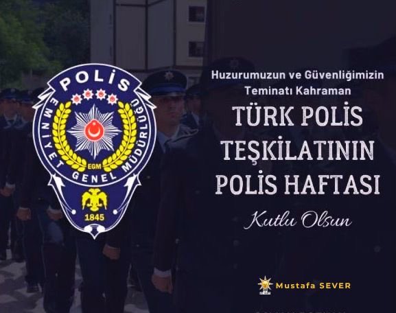 33mustafasever's tweet photo. Türk Polis Teşkilatımızın 181. kuruluş yıl dönümünü en kalbi duygularımla kutluyor; Polis Haftası’nın ülkemizin huzur ve sükununa vesile olmasını diliyorum.

AK Parti hükümetlerimizin "Güvenli Türkiye" idealini sahada canı pahasına tahkim eden kahraman polislerimiz, Türkiye Yüzyılı vizyonumuzun en sarsılmaz teminatıdır. 

Bu mukaddes vazifede şehadete eren aziz şehitlerimizi rahmetle, gazilerimizi minnetle yâd ediyor; vatanımızın her köşesinde adaletin ve asayişin tecellisi için fedakarca çalışan görev başındaki her bir teşkilat mensubu kardeşlerimize teşekkürlerimi şükranlarımı sunuyor, rabbimden üstün başarılar diliyorum. 

Birliğimiz daim, devletimiz kaim olsun inşallah.