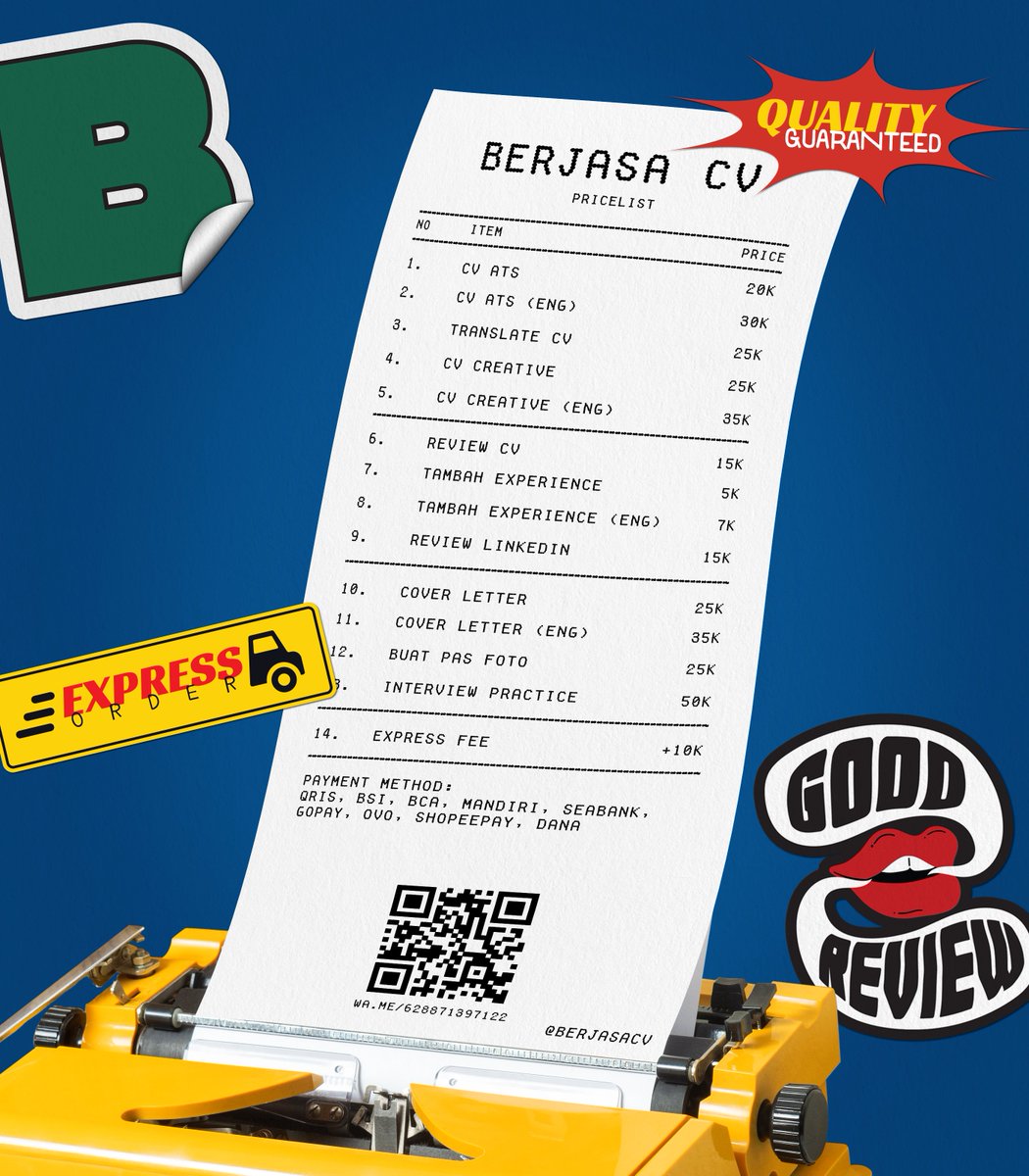 joki cv bikin cv buat cv sehari jadi! tweet media