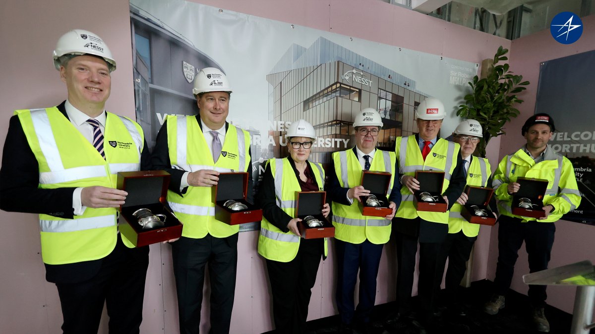 Highest structural beam placed at NESST. The £50m centre — a partnership of <a href="/LockheedMartin/">Lockheed Martin</a>, <a href="/NorthumbriaUni/">Northumbria Uni</a>  and the <a href="/spacegovuk/">UK Space Agency</a>  — now has its frame complete at Northumbria’s Newcastle campus. It is scheduled to open this autumn.