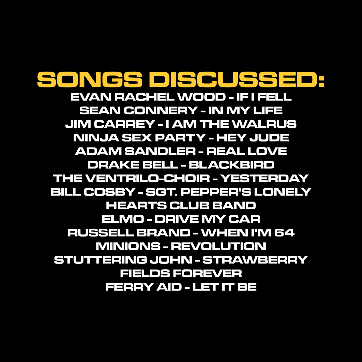 indieheadspod's tweet photo. Out now wherever you find podcasts, we look at the songs of The Beatles... as sung by celebrities, mostly. https://t.co/RYiOHz4J0x