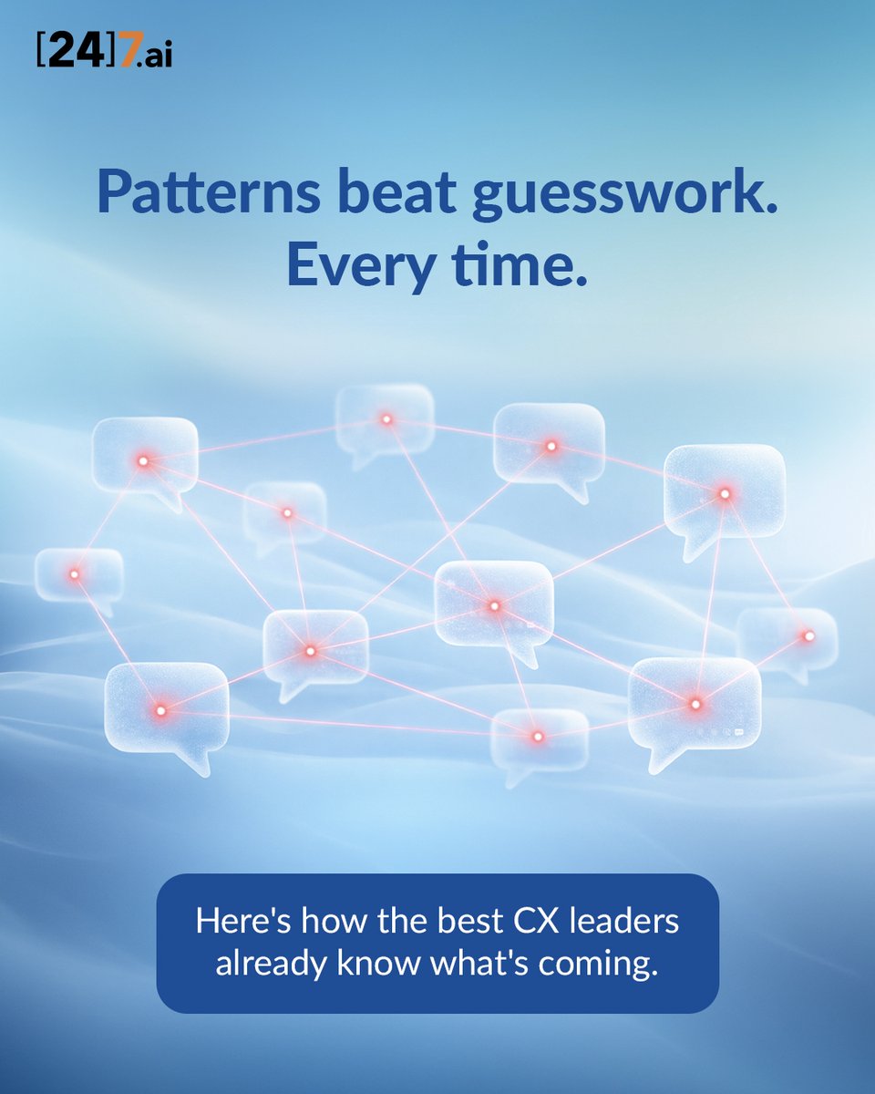 247ai's tweet image. Stop guessing. Start reading the patterns.

Every interaction your contact center handles carries signals about sentiment, competitors, and what's actually driving your numbers.

Learn how to decode them with Interaction Intelligence. 247.ai/insight/how-in…

#CX