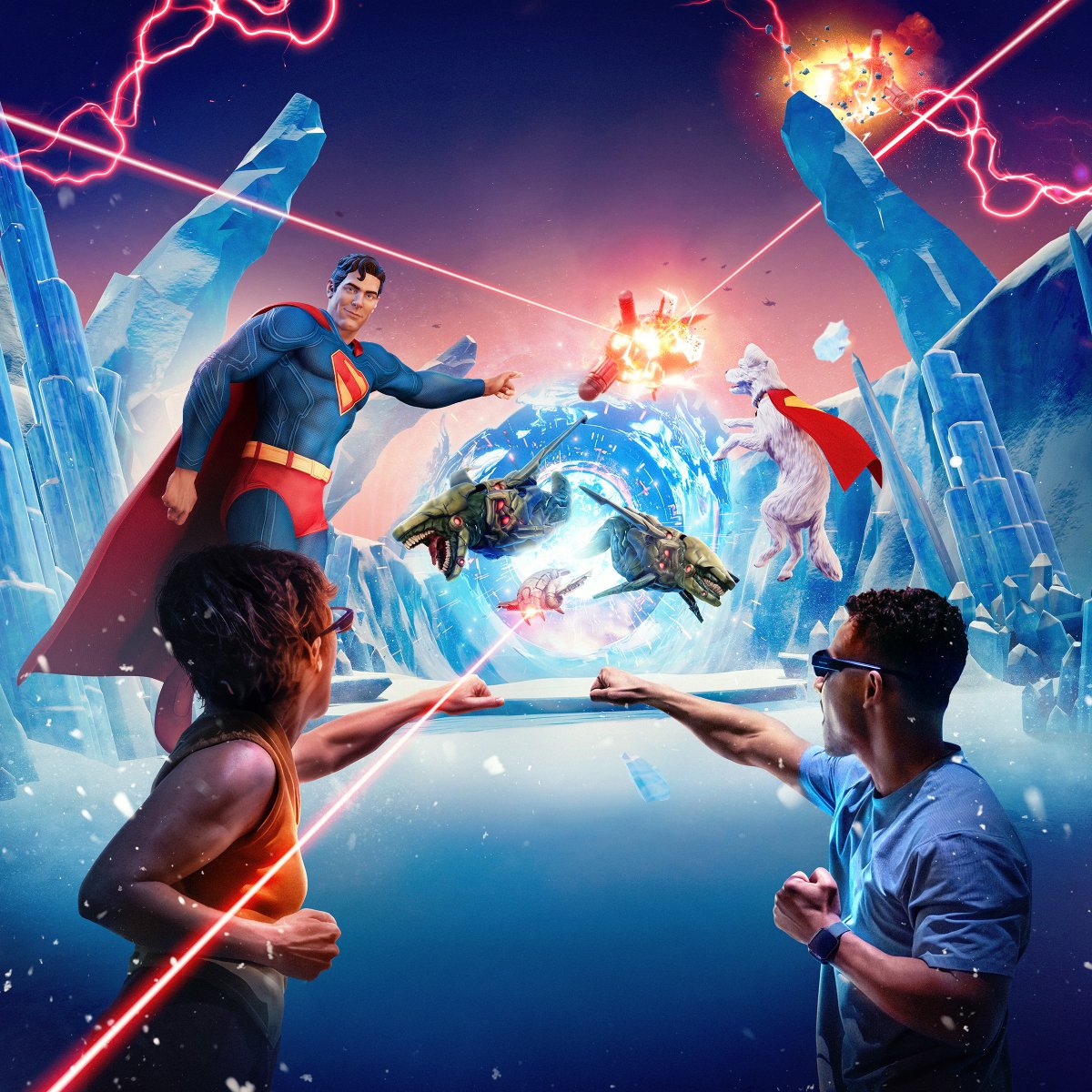 JoshNavarroTV's tweet photo. Just Announced! Starting April 18 at @warnerbros Stage 5, step into Metropolis for an immersive Superman experience. Combining 3D tech, real-life sets, & animatronics, fans can become heroes. 🦸♂️ Includes themed food, retail, & photo ops! #Superman #WBStudioTour #DCStudios https://t.co/EzX3AGnqoi