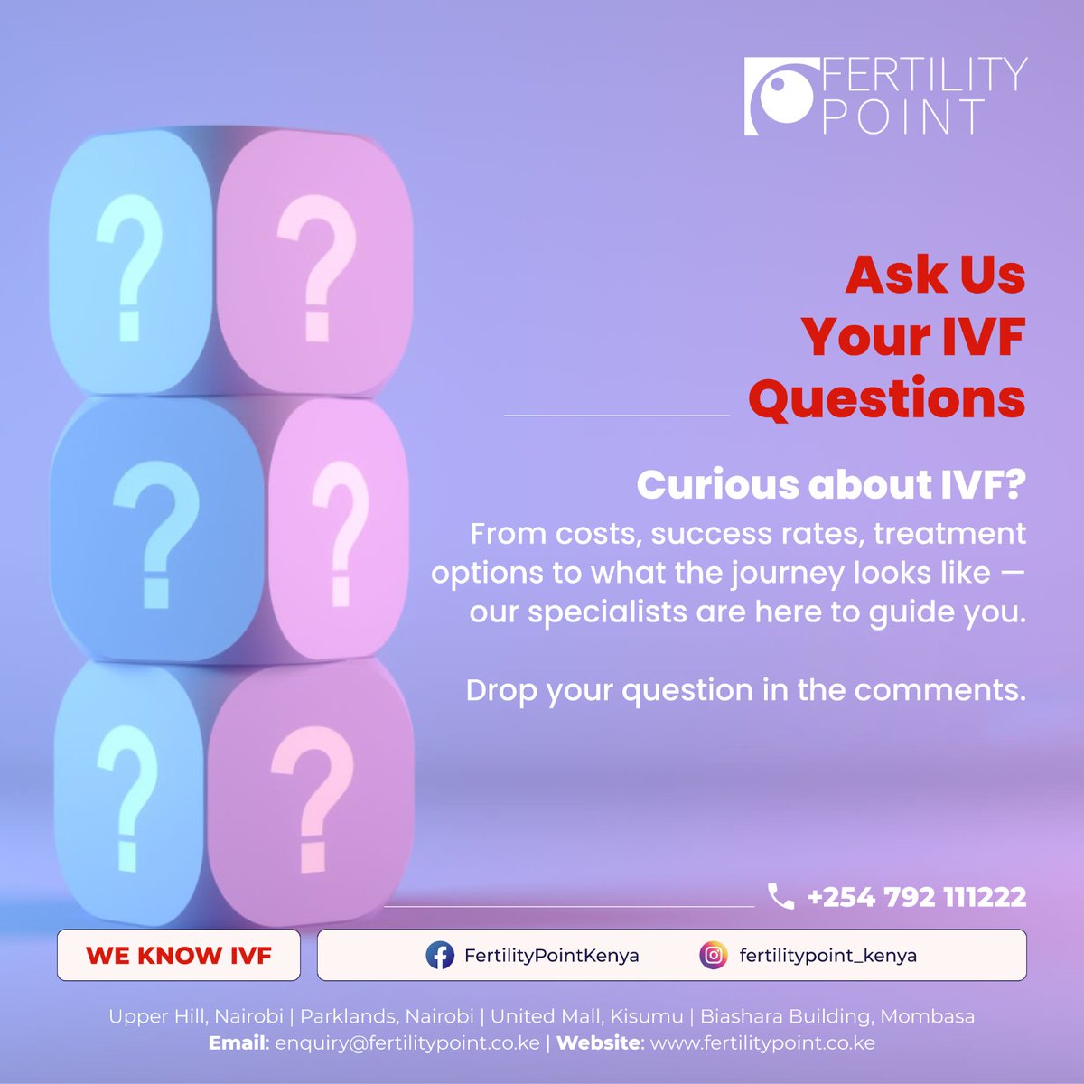 Thinking about IVF but not sure where to start?

Ask us your IVF questions and get clear, honest answers you can trust.

Just the information you need to make the right decision for you.

Drop your questions in the comments.
 #ParenthoodJourney #tryingtoconceive #fertilitypoint