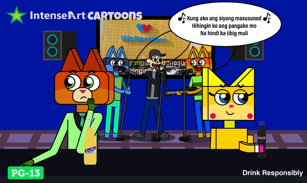 IntenseartToons's tweet photo. Chiling at Bar with Dr. and Sunny. Me and two Eskimo brothers are singing "Muli" by RJ Jacinto. #battleforces #thelentituds #kattycity #digitalart #muli https://t.co/yMFALvvBFA