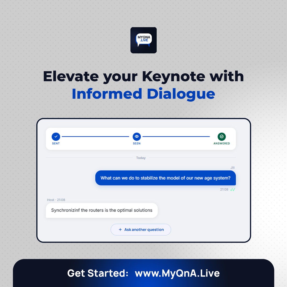 MyQnALive's tweet photo. Turn your presentations into a two-way street. 

With https://t.co/HFtW5nQlEb, you can bridge the gap between speakers and audiences through real-time, informed dialogue. Simple, and seamless.

Get started today:
🔗 https://t.co/BsvAQpOt0q

#Keynote #PublicSpeaking # #MyQnALive https://t.co/Bu1qOo66PO