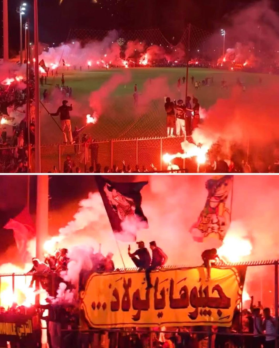 NassdePique's tweet photo. 🤯🇹🇳 SCÈNES FOLLES À TUNIS !

Les ultras de Espérance Sportive de Tunis mettent le feu avant le choc contre Mamelodi Sundowns.

Fumigènes, drapeaux, passion…
Le football africain dans toute sa folie. 🔥 https://t.co/O9JwySTubM