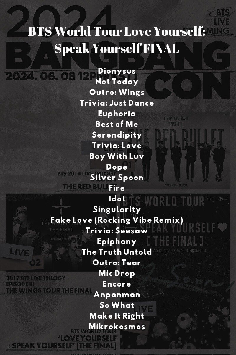 o_biennis's tweet photo. Arirang set list v the Love Yourself finale setlist https://t.co/3LS7rdJTXy