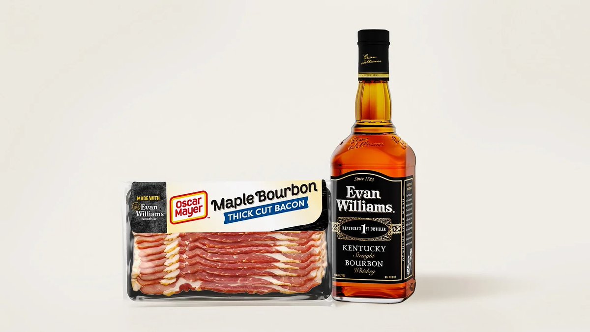 TheBourbonNews's tweet image. Introducing Oscar Mayer Maple Bourbon Bacon—cured with Evan Williams Bourbon, the new offering features thick-cut bacon, finished with Oscar Mayer’s signature 12-hour slow smoke.

Rolling out to grocery store shelves nationwide this month.

#bourbon