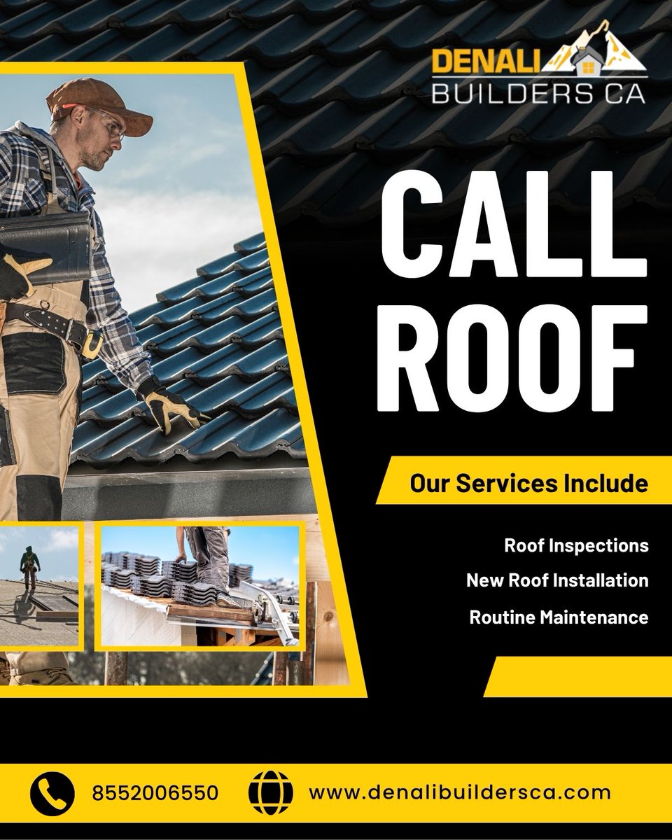ca_denali's tweet image. Roof problem? Don’t wait—Call Roof experts at Denali Builders &amp;amp; Roofing! 🏠

Fast &amp;amp; reliable roof repair, tile roof, and broken tile roof solutions.

📞 855-200-6550
🌐 denalibuildersca.com

#CallRoof #RoofRepair #TileRoof #BrokenTileRoof #RoofingContractor