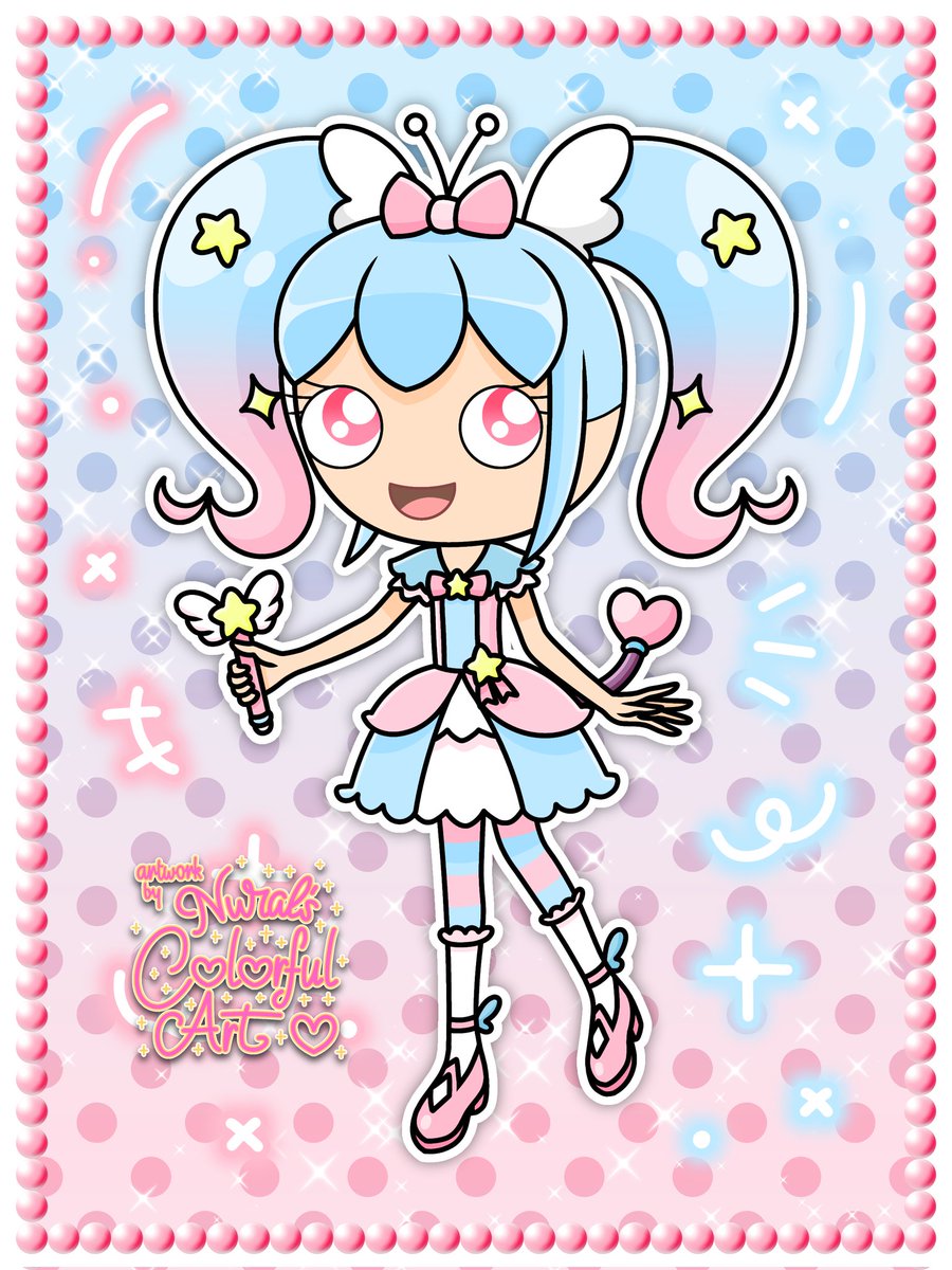 Here's a drawing of Alicia Glitten's Starry Glitter in normal/star/premium style.

It is the first artwork of the artwork series of her magical girl forms based on Heart Stones.

#character #oc #originalcharacter #art #fanart #digitalart #ibisPaintX #NuralsColorfulArt