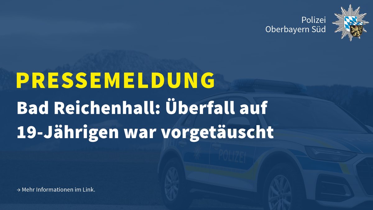 polizeiOBS's tweet photo. #BadReichenhall
Ein 19-jähriger Soldat meldete am 15.03.2026 einen Überfall - dieser stellte sich nun als vorgetäuscht heraus.
Gegen ihn wird nun wegen Vortäuschens einer Straftat und Missbrauchs von Notrufen ermittelt.
🔗https://t.co/yy67Hg5uro https://t.co/werckIpH3P