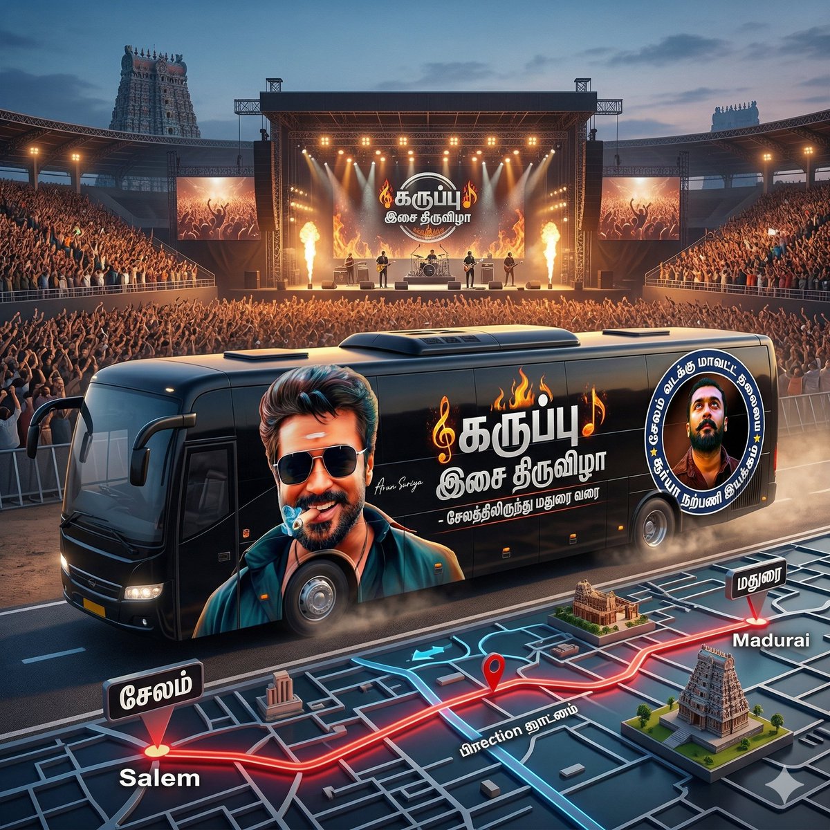 Salem_sfc_offl's tweet image. #salem To #Madurai  Karuppu Audio launch Massive Celebration 🎉 by SalemNorthSFC 

#Karuppu
@Suriya_offl @Suriya_AISFC @Hari_Socialist
@Nandha_SalemSFC @SKPrem55