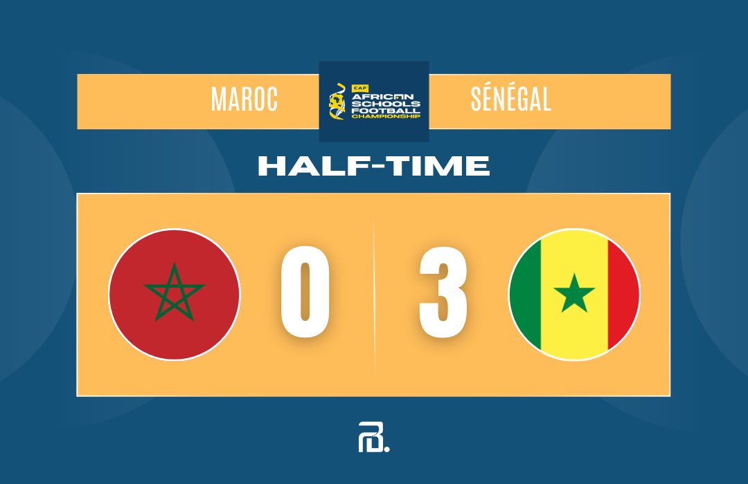 FrikaBall's tweet photo. Sénégal déroule à la pause (0-3) face au Maroc 🔥
Première mi-temps maîtrisée des Lionceaux #senmar #senegal #maroc https://t.co/gBIdV2yW3S