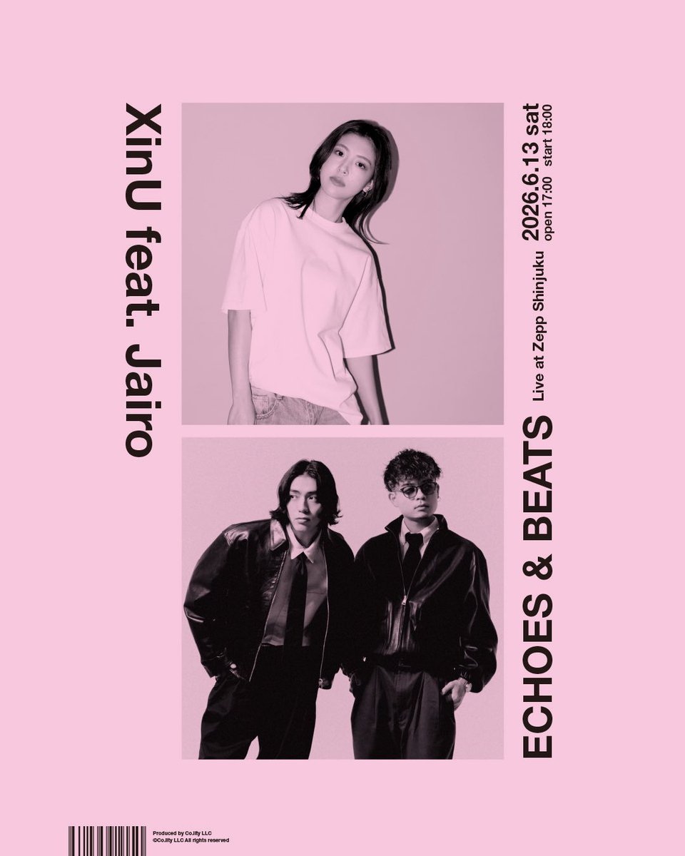 _ej20_exiga_'s tweet image. ◤ 🗣️📢 重大発表！ ◢
XinU YouTube&amp;amp;Instagram LIVE
4/9(木) 20:00〜

▶️YouTube
youtube.com/live/Y9gL7XMNL…

▶️Instagram
instagram.com/reel/DW6WDQbE6…

XinU feat. Jairo “Echoes &amp;amp; Beats” 
Live at Zepp Shinjuku
2026年6月13日(土) 

🎫チケット先行受付開始
l-tike.com/search/?keywor…

#XinU #Jairo