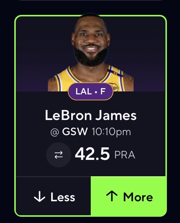 Goattt0512's tweet image. POTD #2 🔥🔥 We know what he does vs the warriors and he probably gone have to cover this to win so I like this line #lebron #lakers #nba #prizepicks