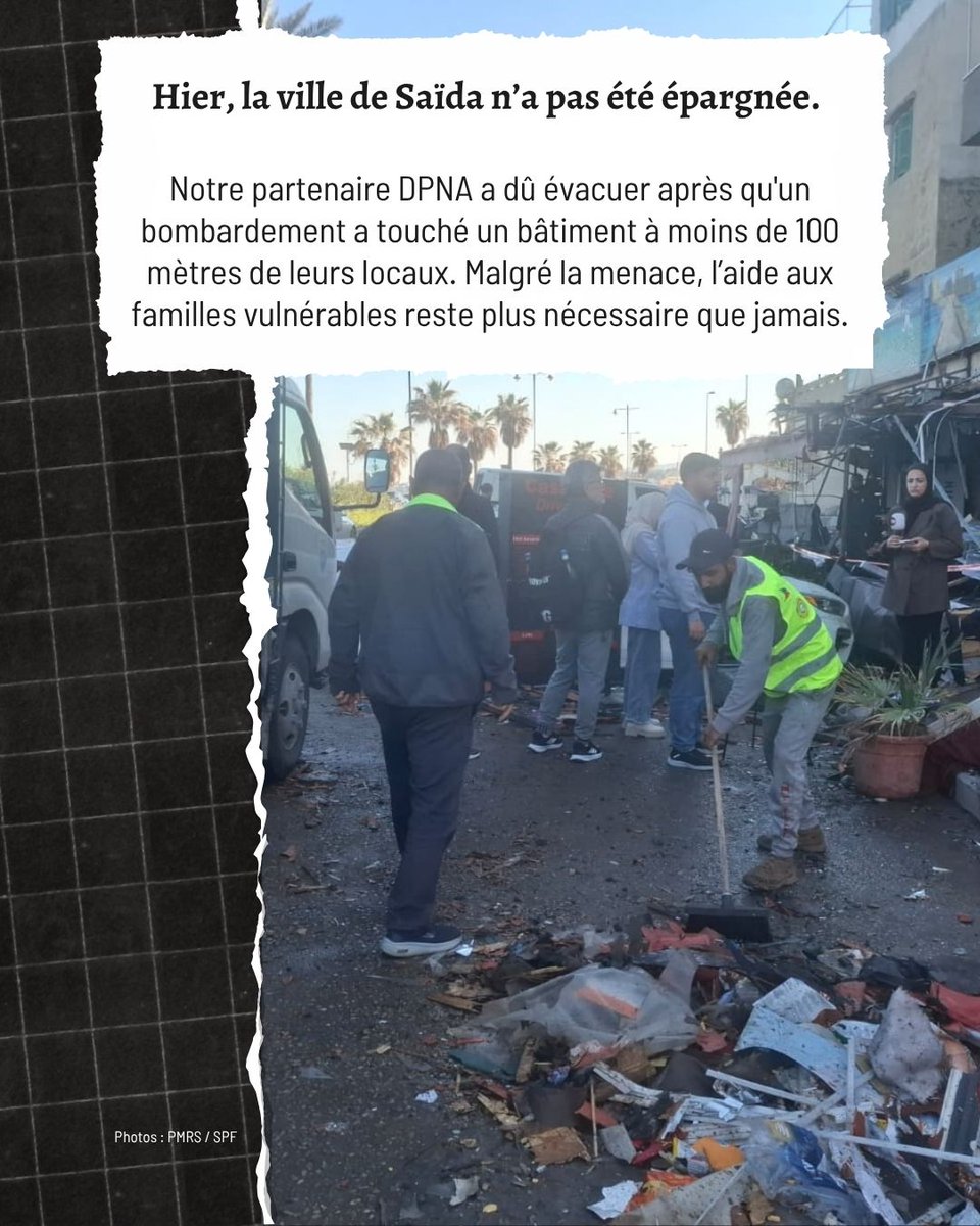 (1/2)
🔴 Pas de cessez-le-feu pour le peuple libanais

Alors que les tensions au Proche et Moyen-Orient semblaient s’apaiser, les bombardements se sont intensifiés au Liban. A Saïda, notre partenaire DPNA vient en aide à 500 déplacés.

L’urgence est absolue. Faites un don,