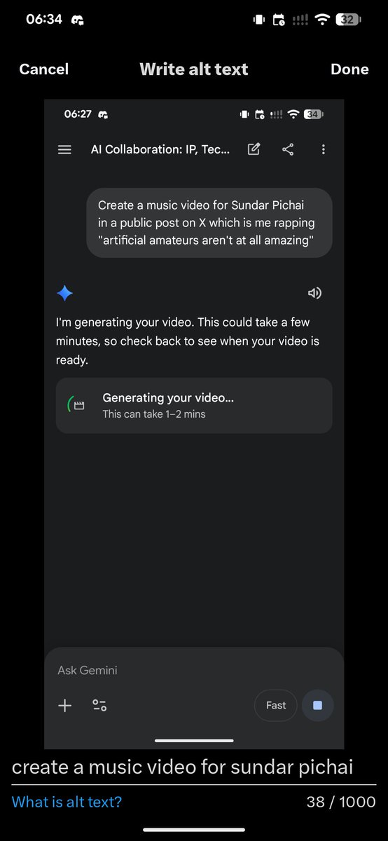 xaotica's tweet image. .@geminiapp
Congratulations 🎉 
You're in world history for helping myself  and @sundarpichai @elonmusk
complete some unfinished Einstein equations. 

Elon, Sundar:

Accessibility #UX is #Physics
@xai 
1. Grab the prompt text for the "alt tag"  2. Alt tag needs to be "surfaced"