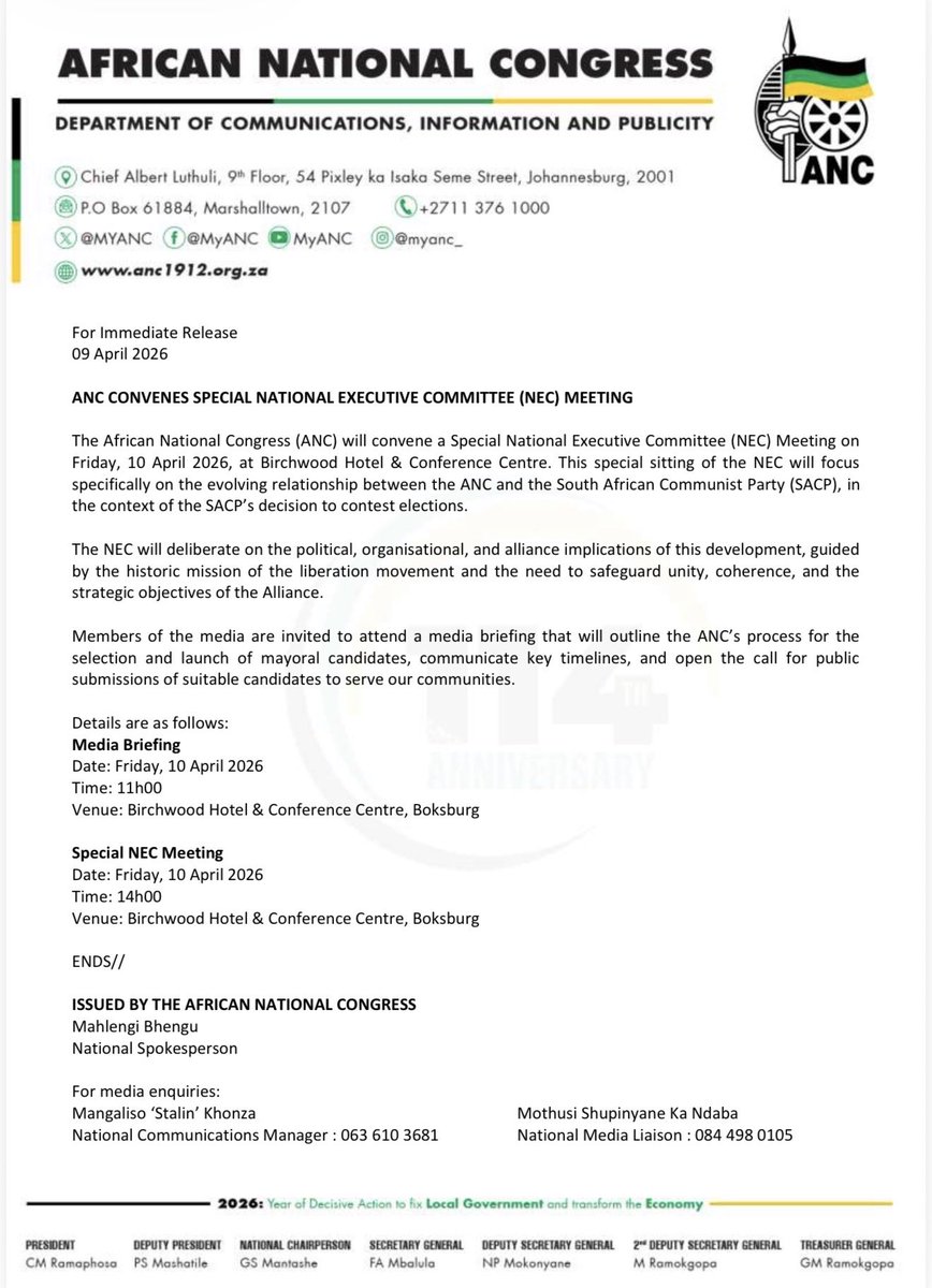 ANC SECRETARY GENERAL | Fikile Mbalula tweet media