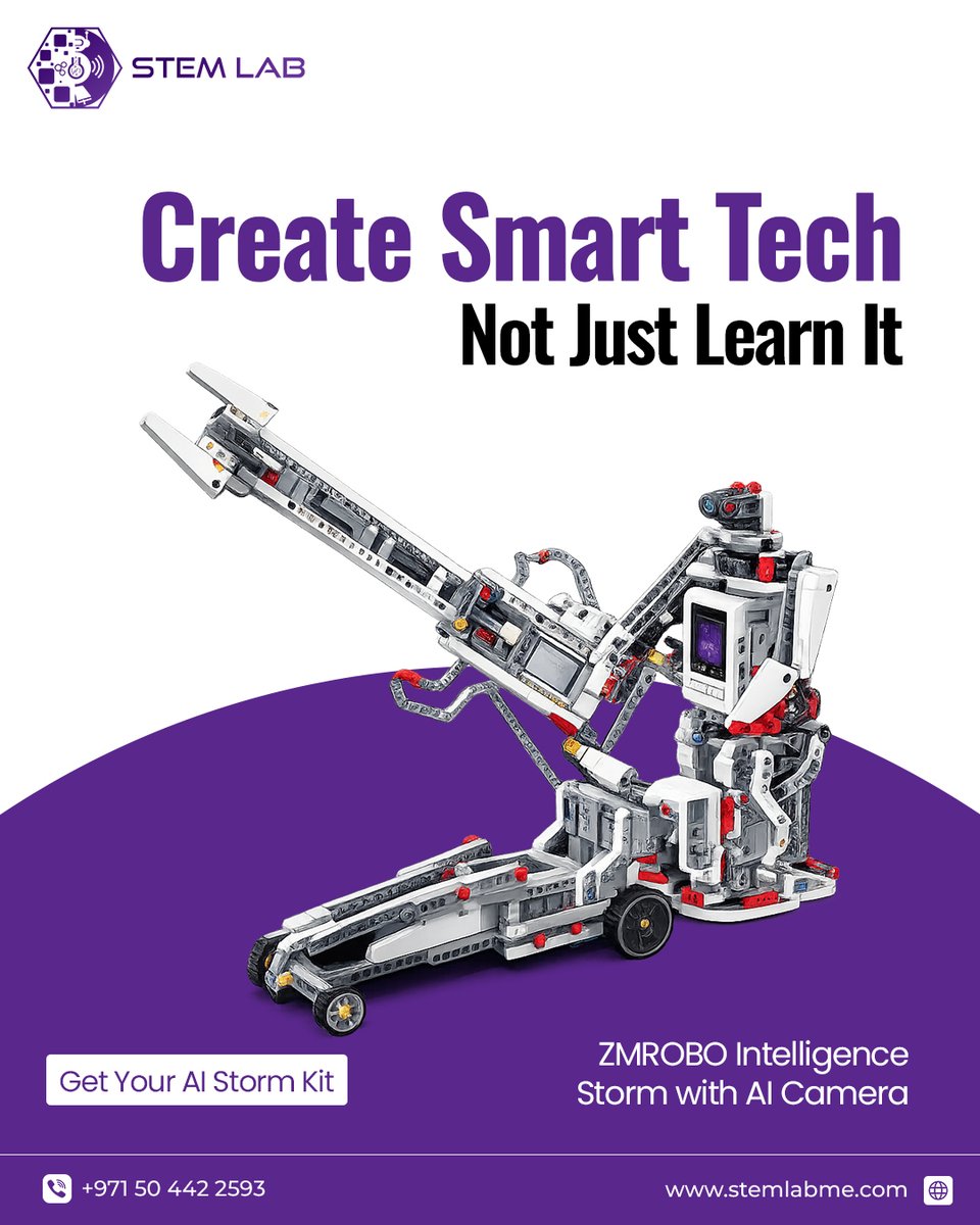 stemlabme's tweet photo. Create smart tech, not just learn it! 🤖✨

👉 Get your AI Storm Kit today and start creating the future!
📞 +971 50 442 2593
 🌐 https://t.co/Hi7ZqI0Ncw

#stemlearning #roboticsforkids #ailearning #futureinnovators #codingforkids #smarttechnology #stemeducation #robotics https://t.co/4Ggq3UgxMm